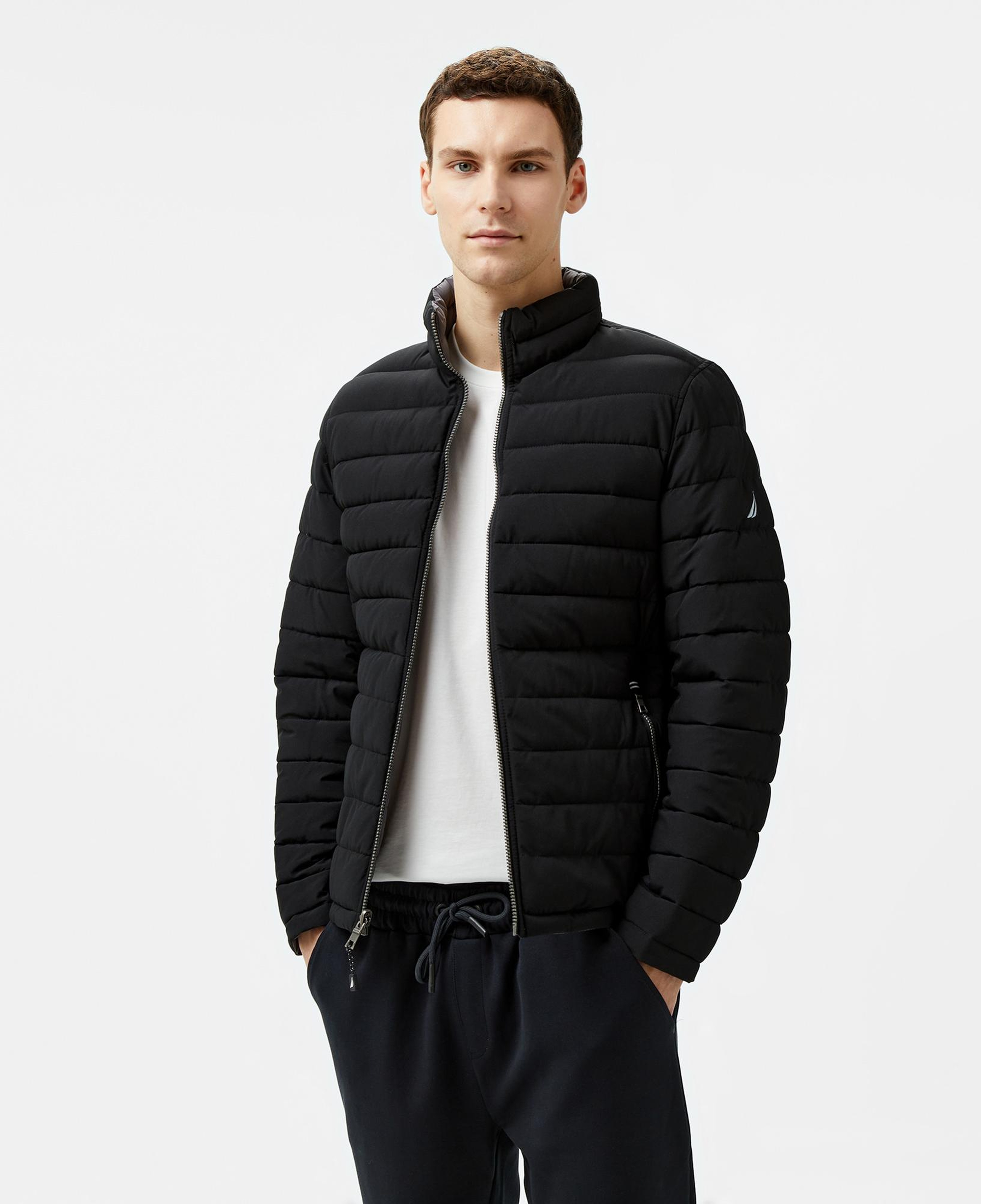 Nautica Erkek Siyah Regular Fit Çift Taraflı Mont