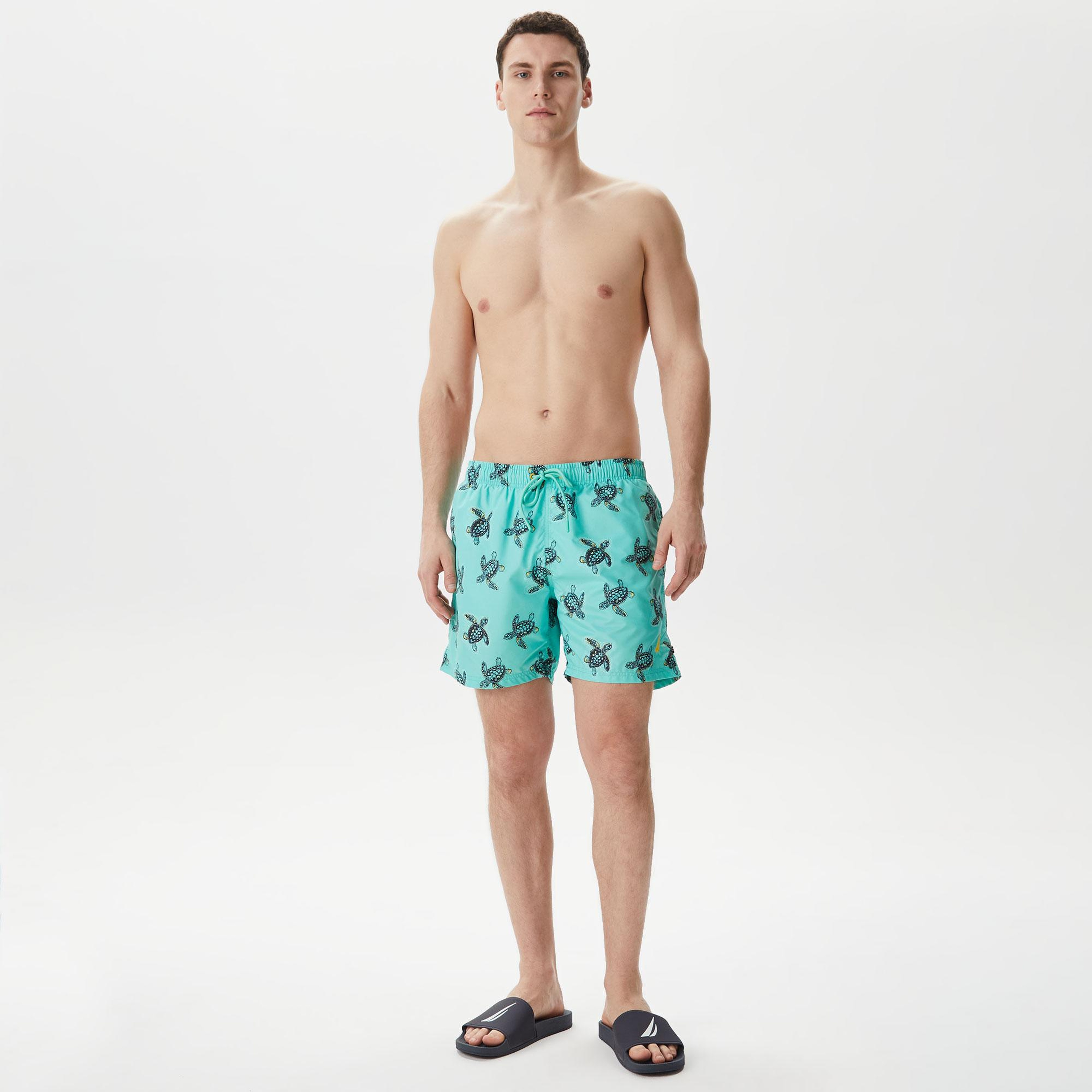 Nautica Erkek Yeşil Standart Fit Deniz Şortu