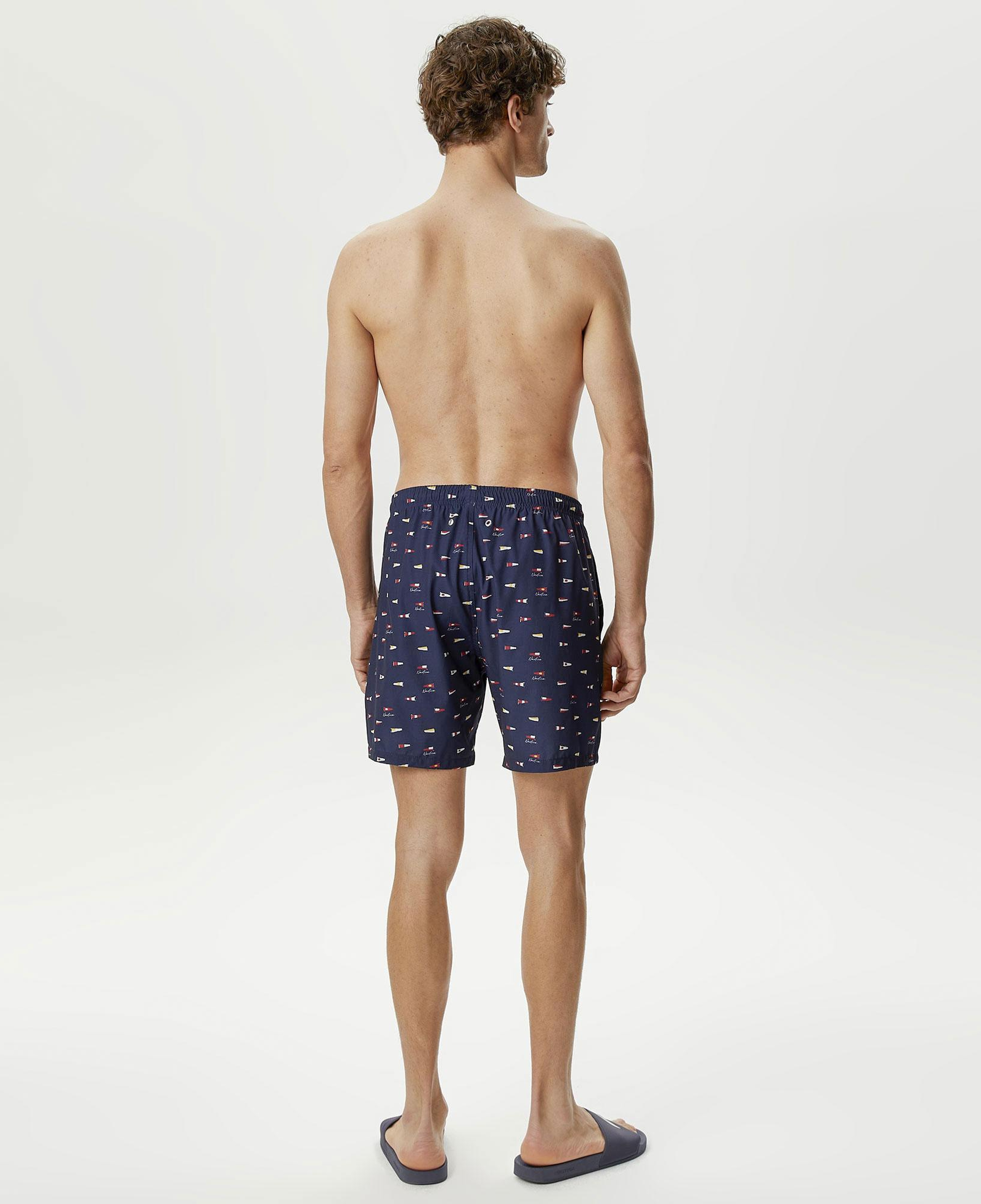 Nautica Erkek Lacivert Baskılı Deniz Şortu