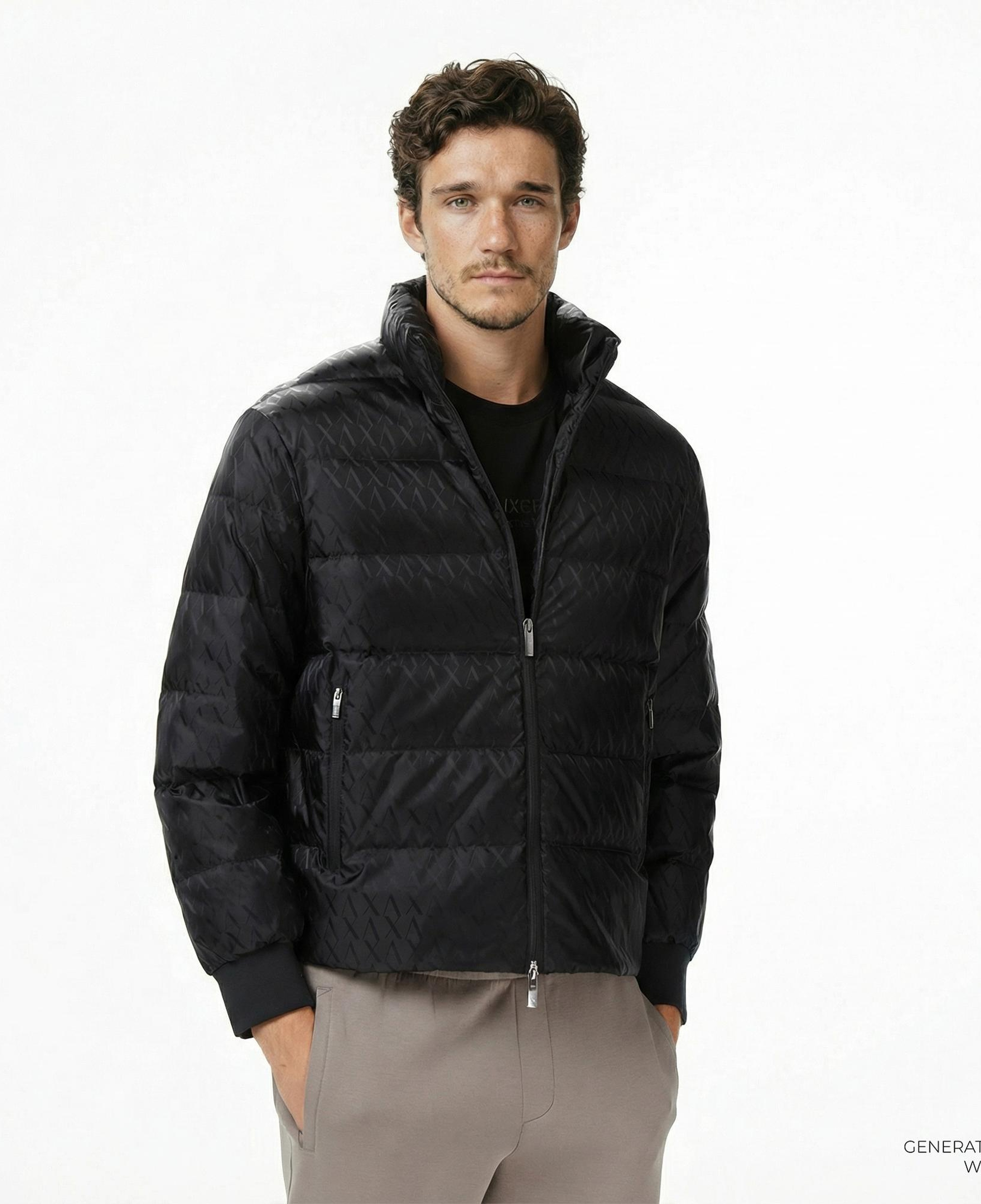 Armani Exchange Erkek Siyah Mont