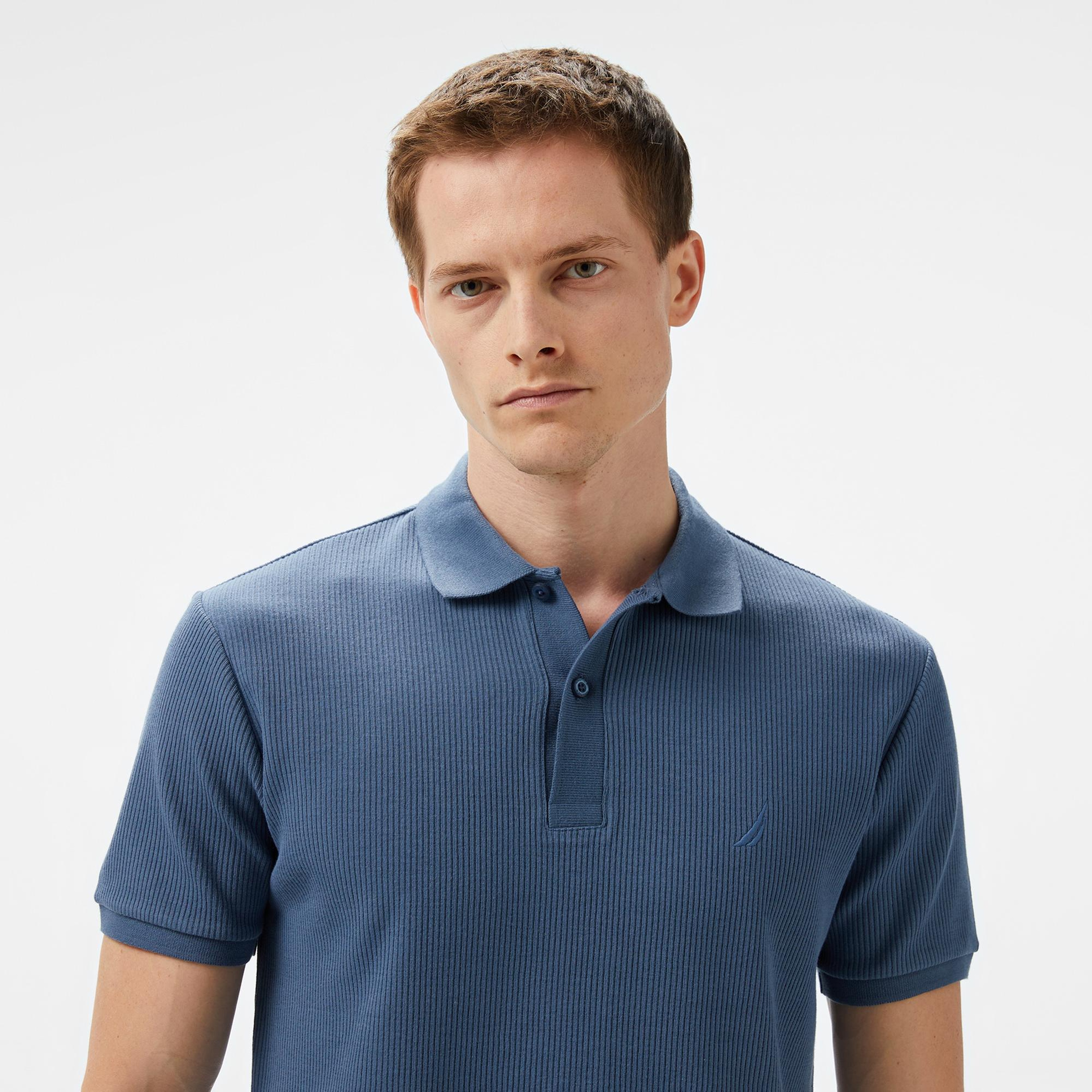 Nautica Erkek Mavi Slim Fit Polo Yaka T-Shirt