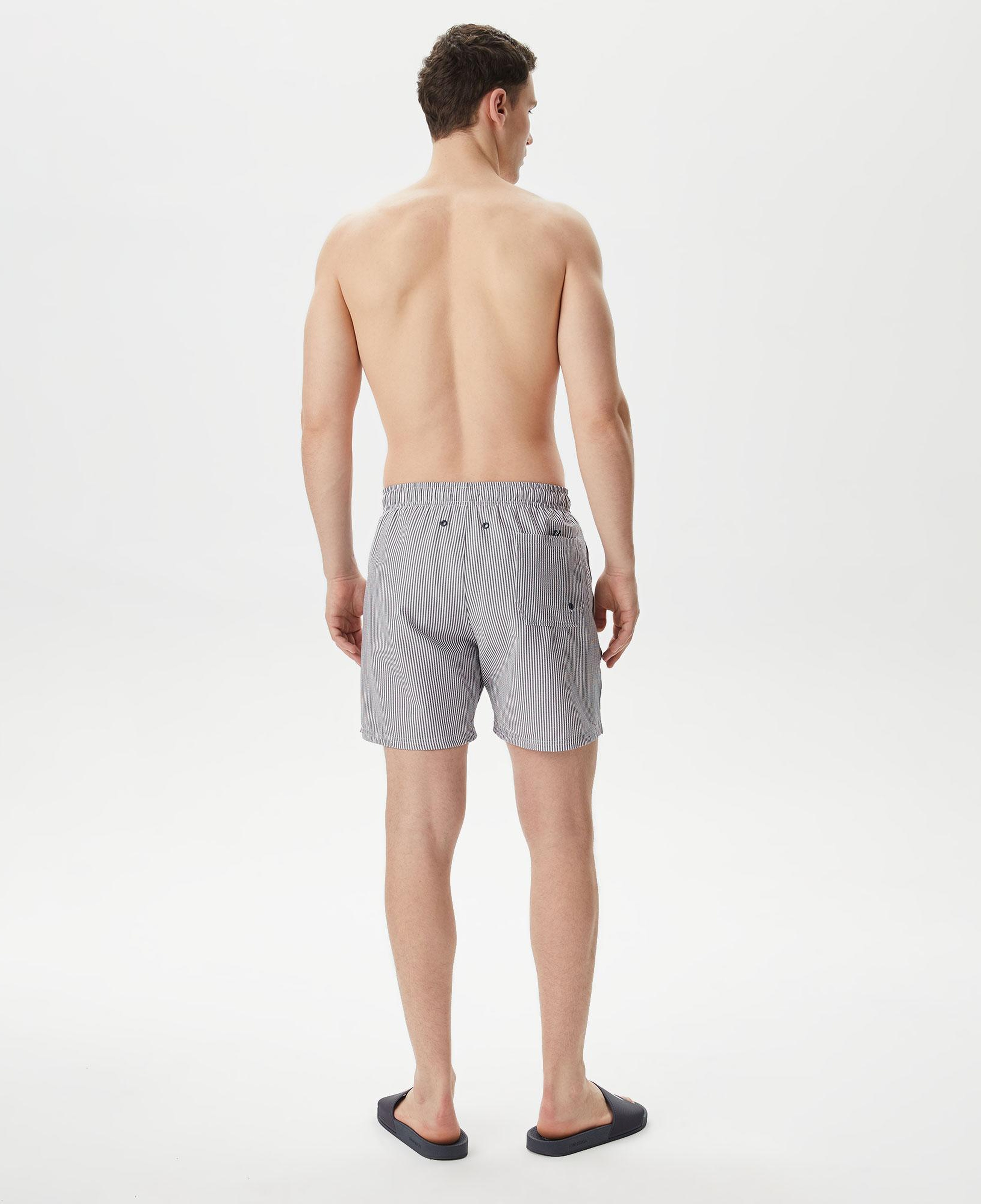 Nautica Erkek Lacivert Regular Fit Çizgili Deniz Şortu