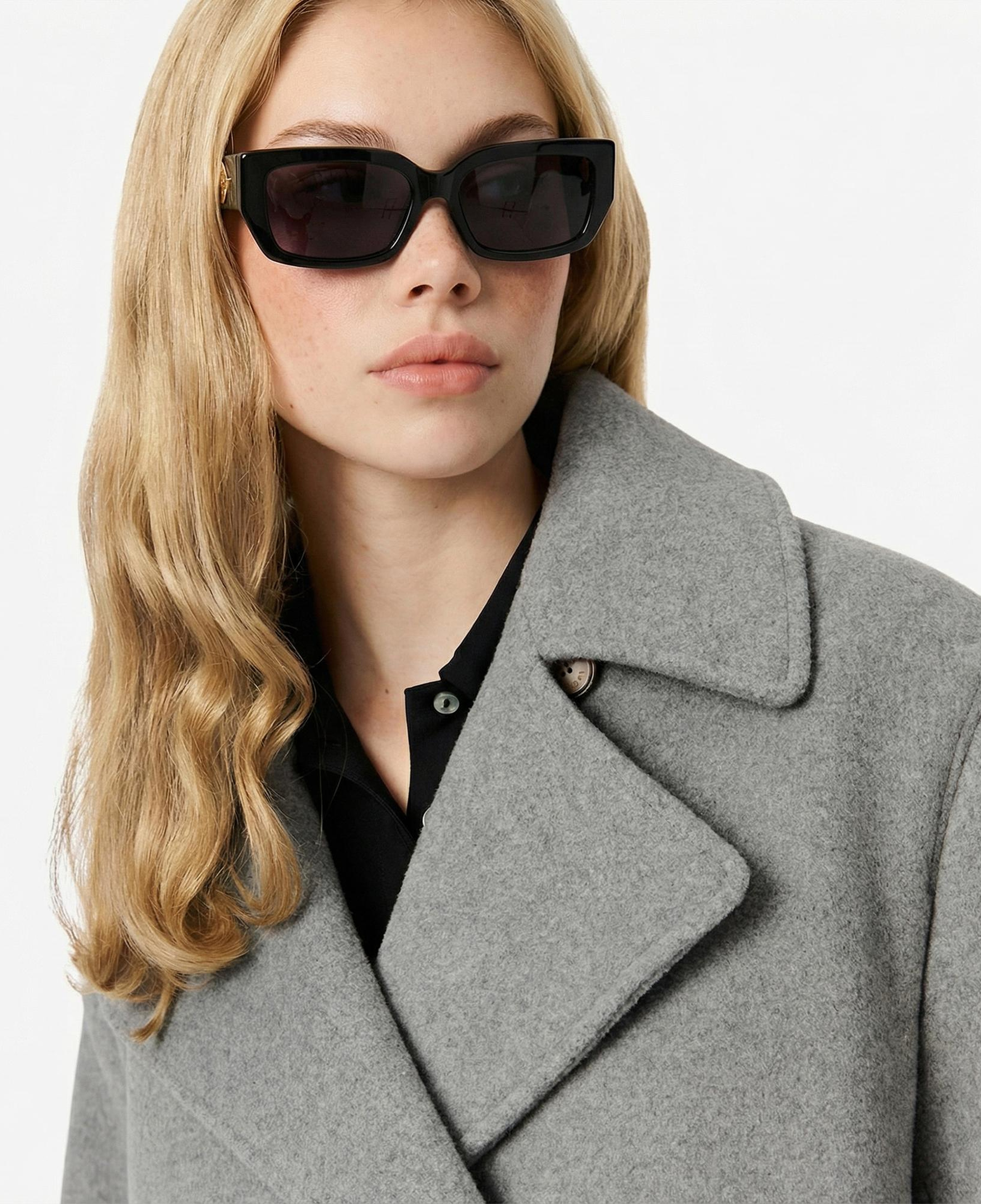 Lacoste Kadın Oversize Fit Koyu Gri Kaban