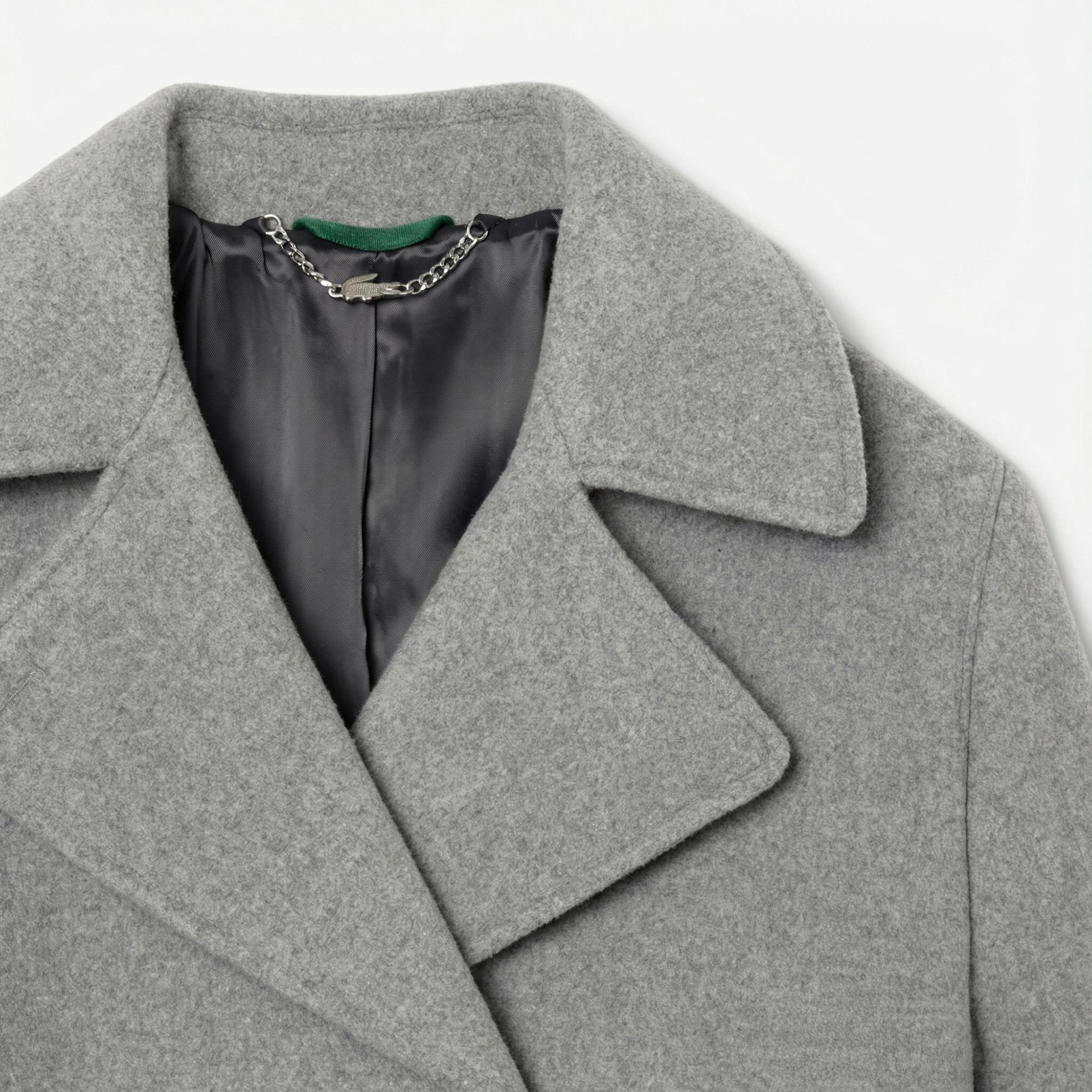 Lacoste Kadın Oversize Fit Koyu Gri Kaban