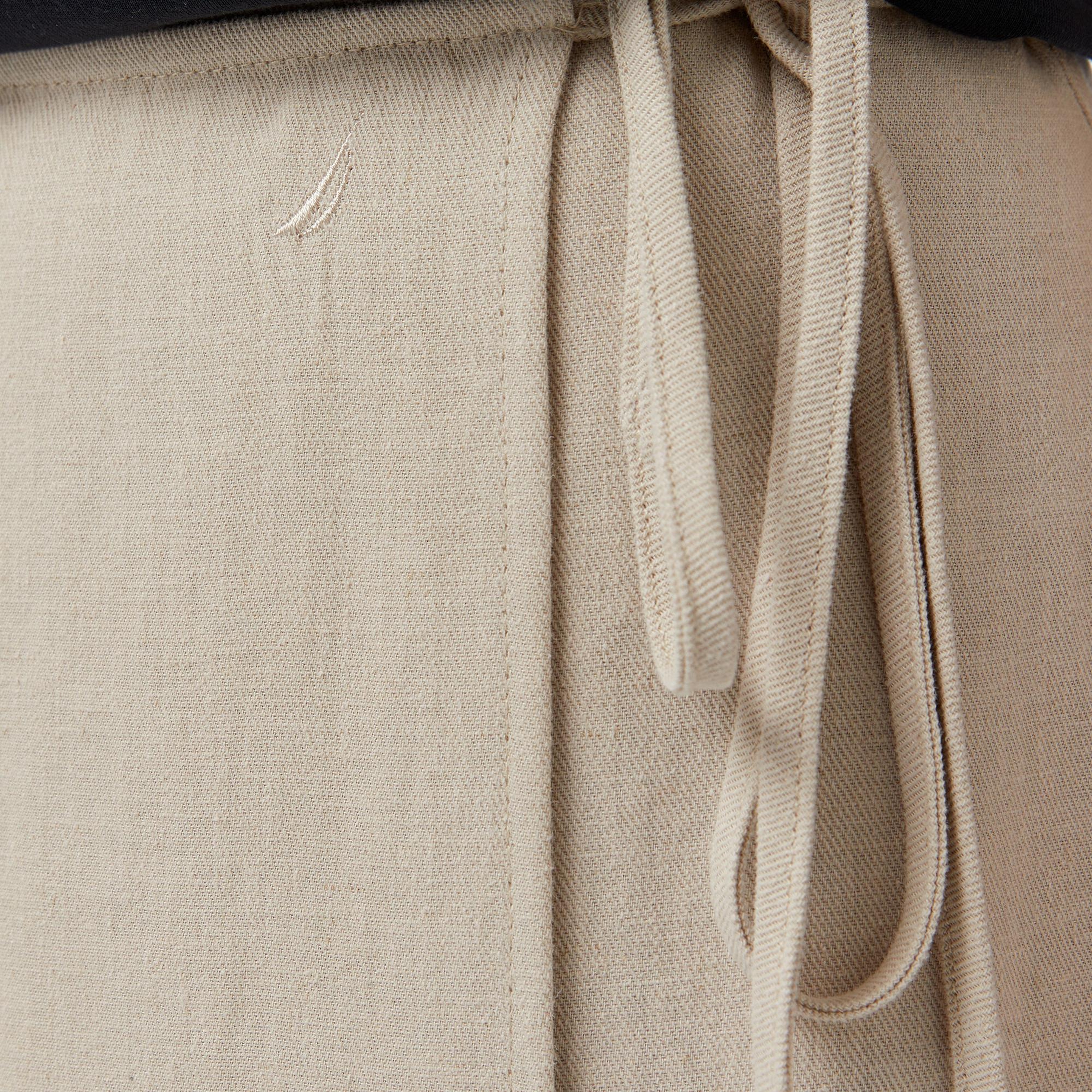 Nautica Kadın Bej Regular Fit Keten Karışımlı Etek