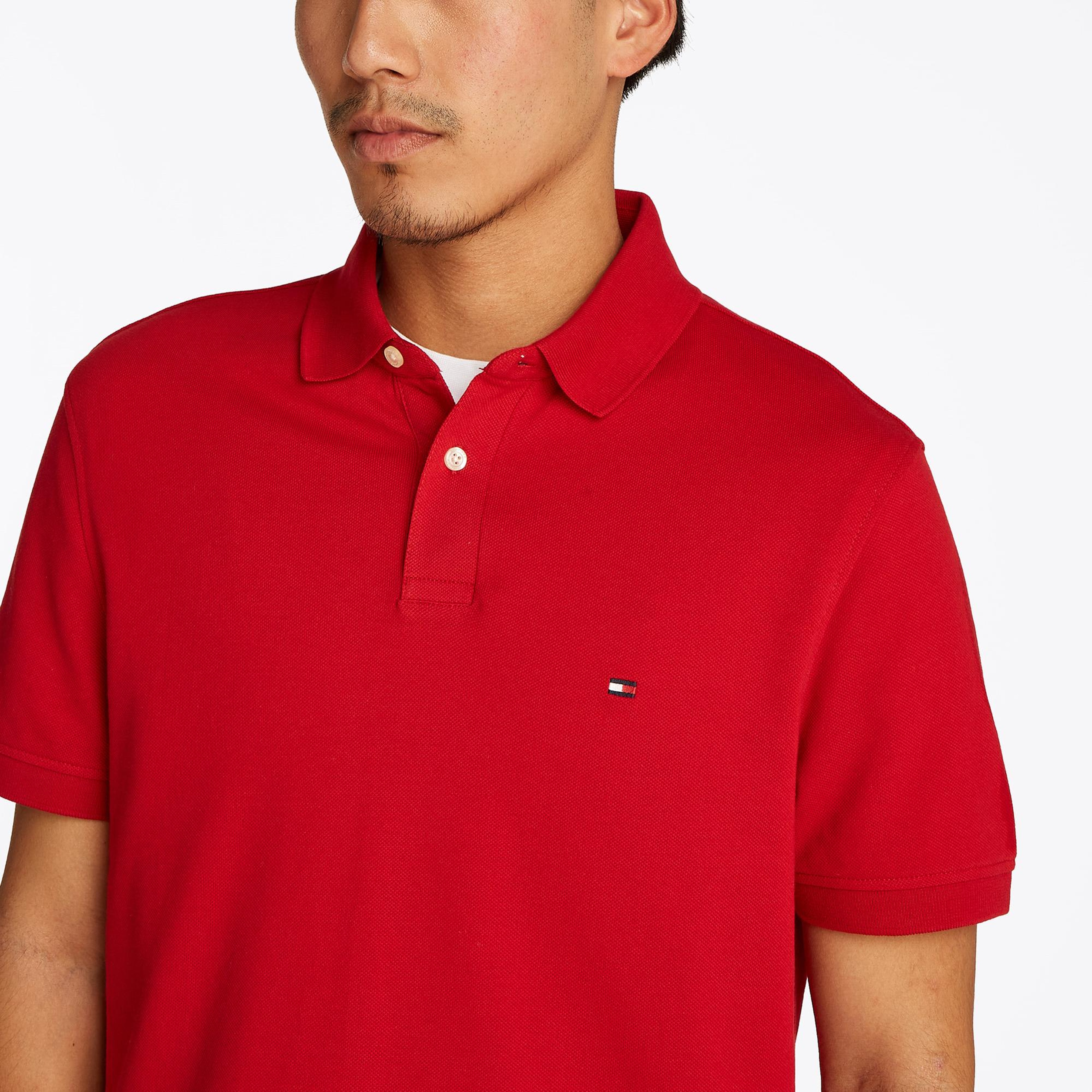 Tommy Hilfiger Nos Erkek Kırmızı Polo Yaka T-Shirt