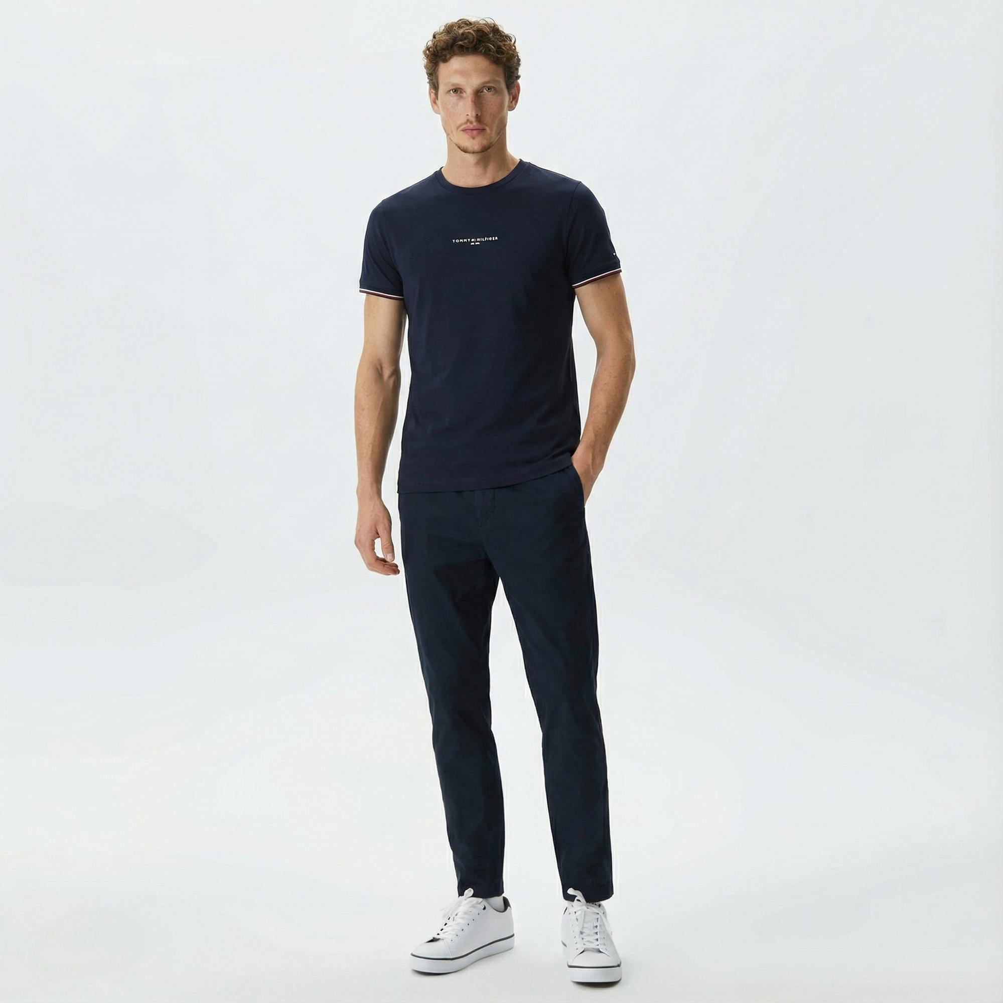 Tommy Hilfiger Logo Tipped Erkek Lacivert T-Shirt