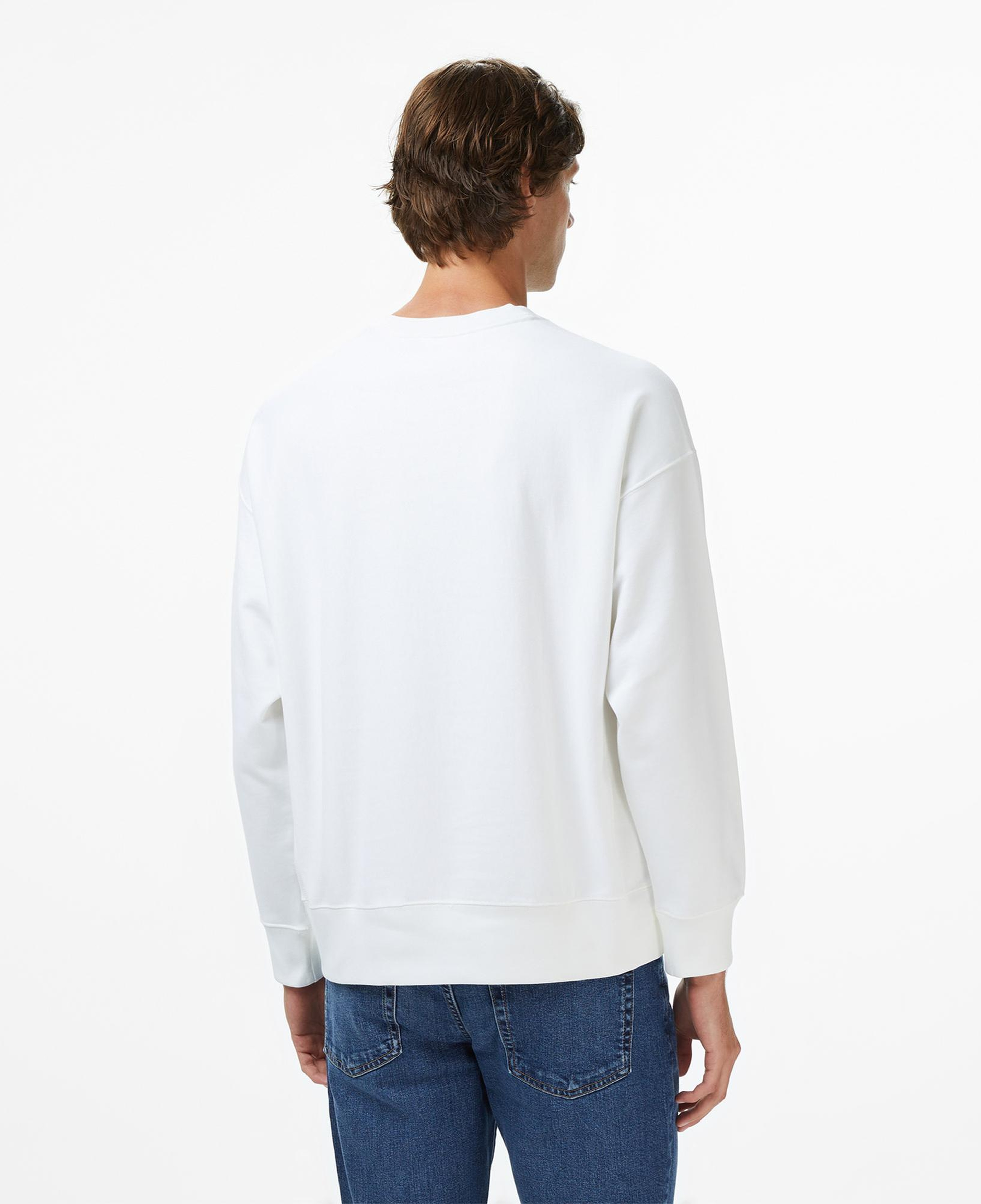 Calvin Klein Premium Terry Sport Graphic Erkek Beyaz Sweatshirt