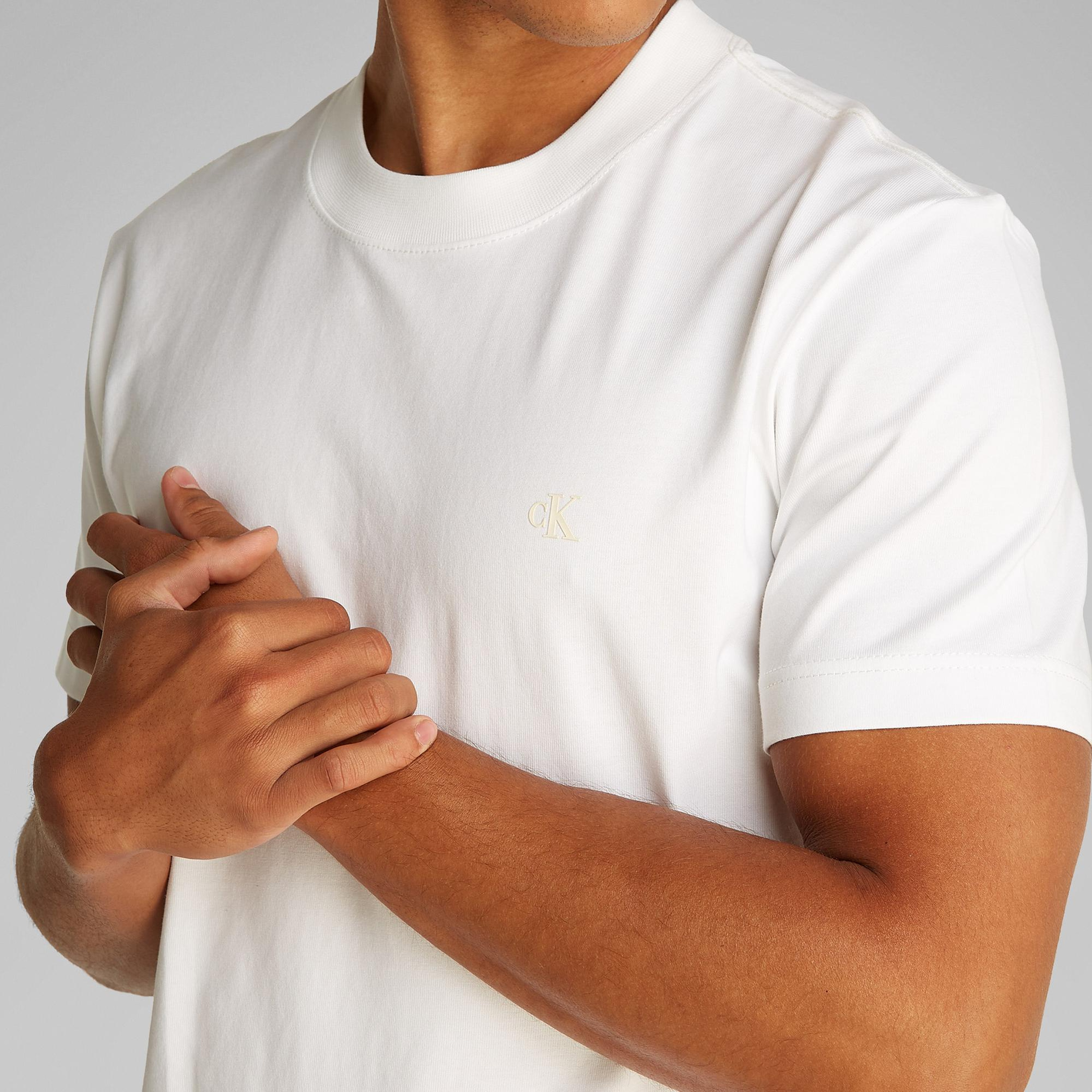 Calvin Klein Heavy Regular Erkek Beyaz T-Shirt