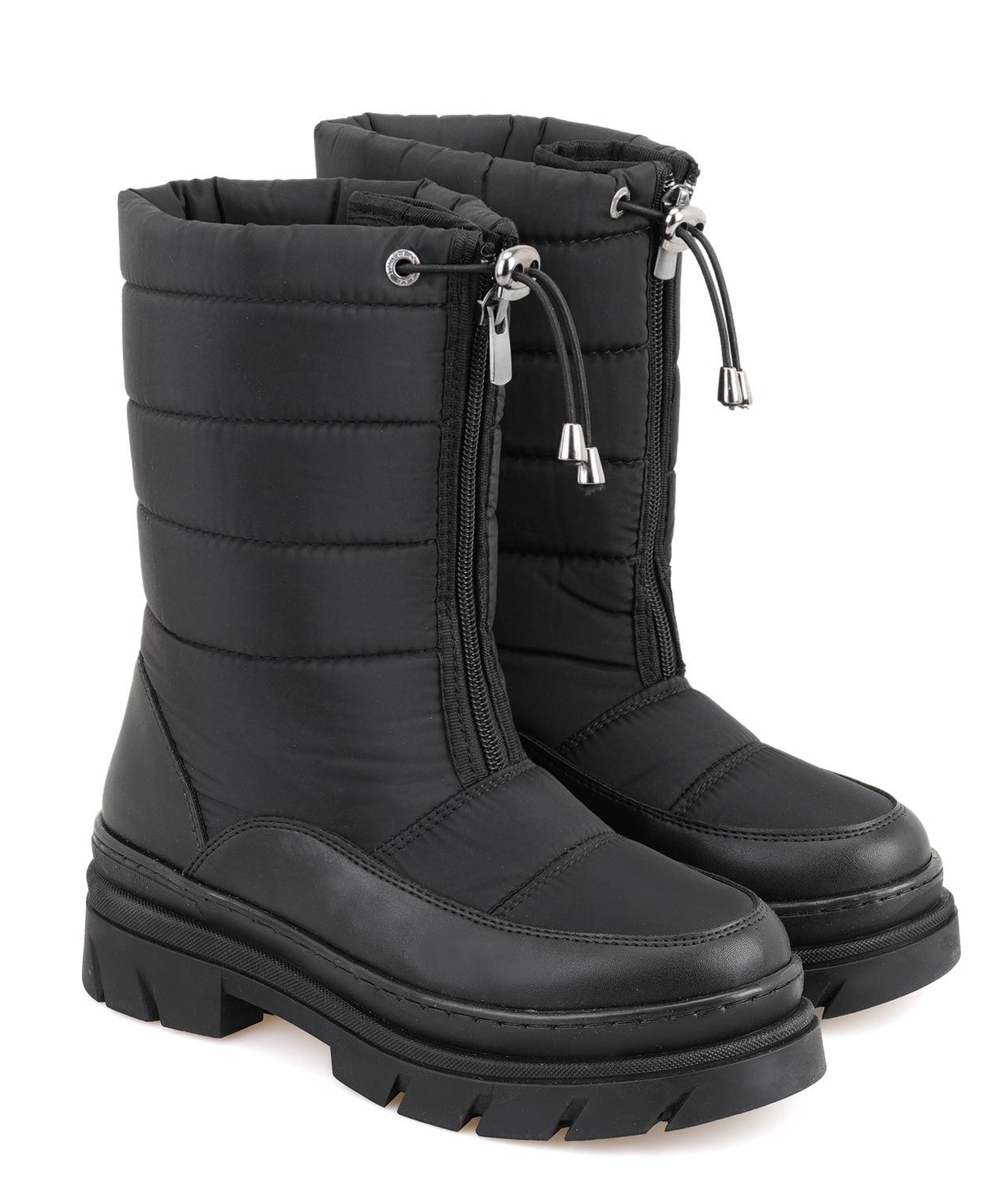 Dolf Siyah Kadın Fermuarlı Puffer Çizme