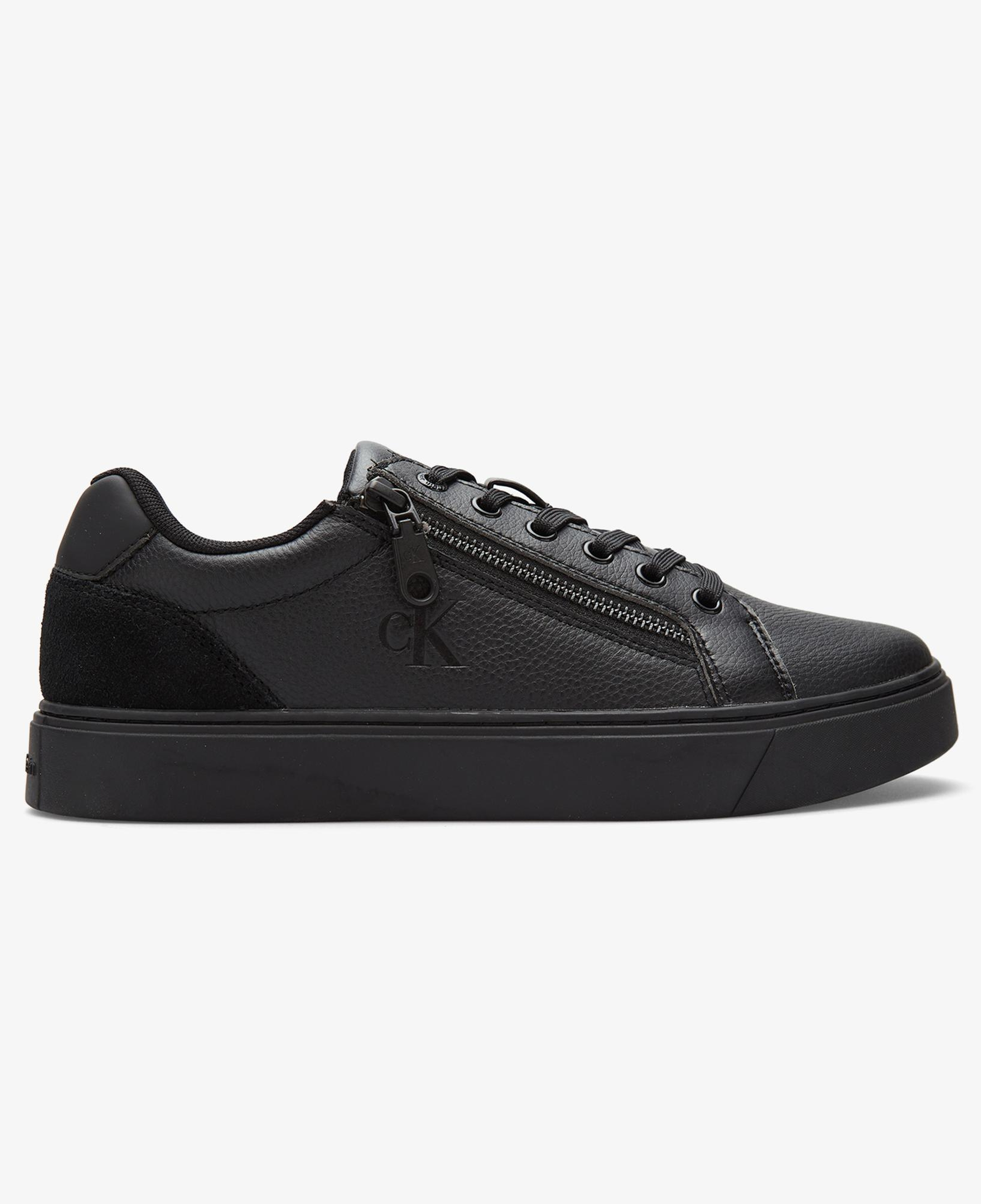 Calvin Klein Classic Cup Lace Up Zip Erkek Siyah Sneaker