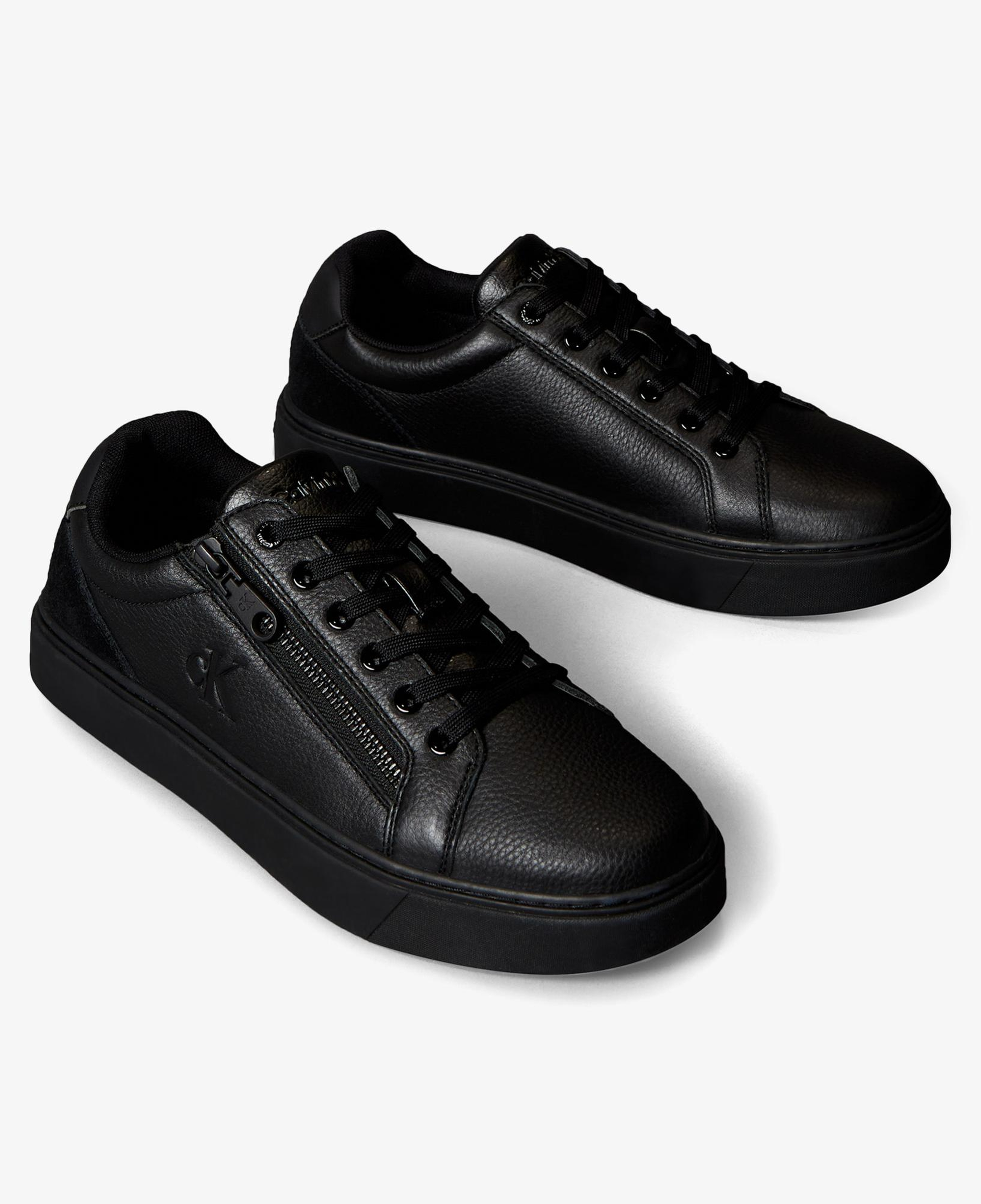 Calvin Klein Classic Cup Lace Up Zip Erkek Siyah Sneaker