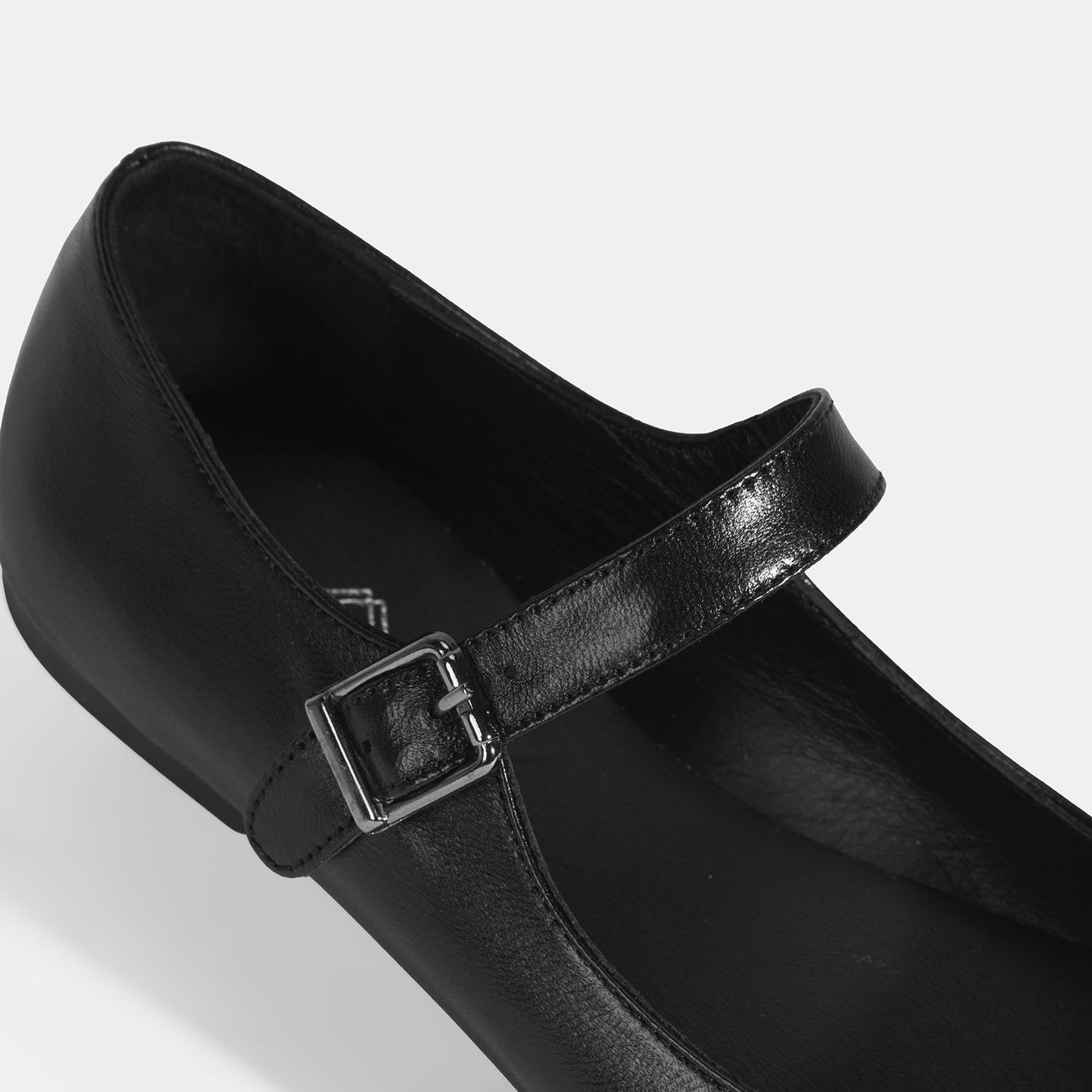 Kadın Siyah Deri Mary Jane Babet