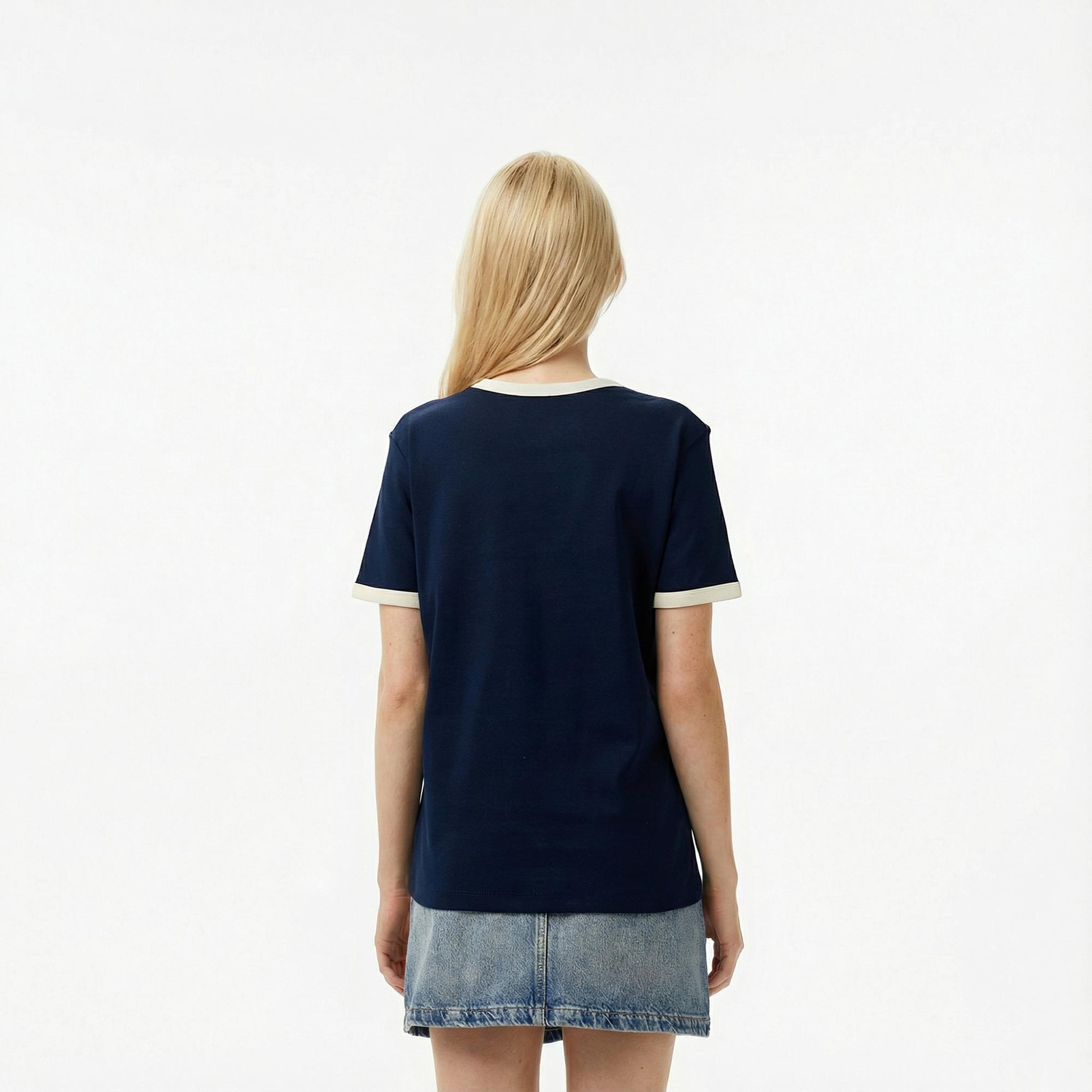 Tommy Hilfiger Reg Monotype Stripe Kadın Lacivert T-Shirt