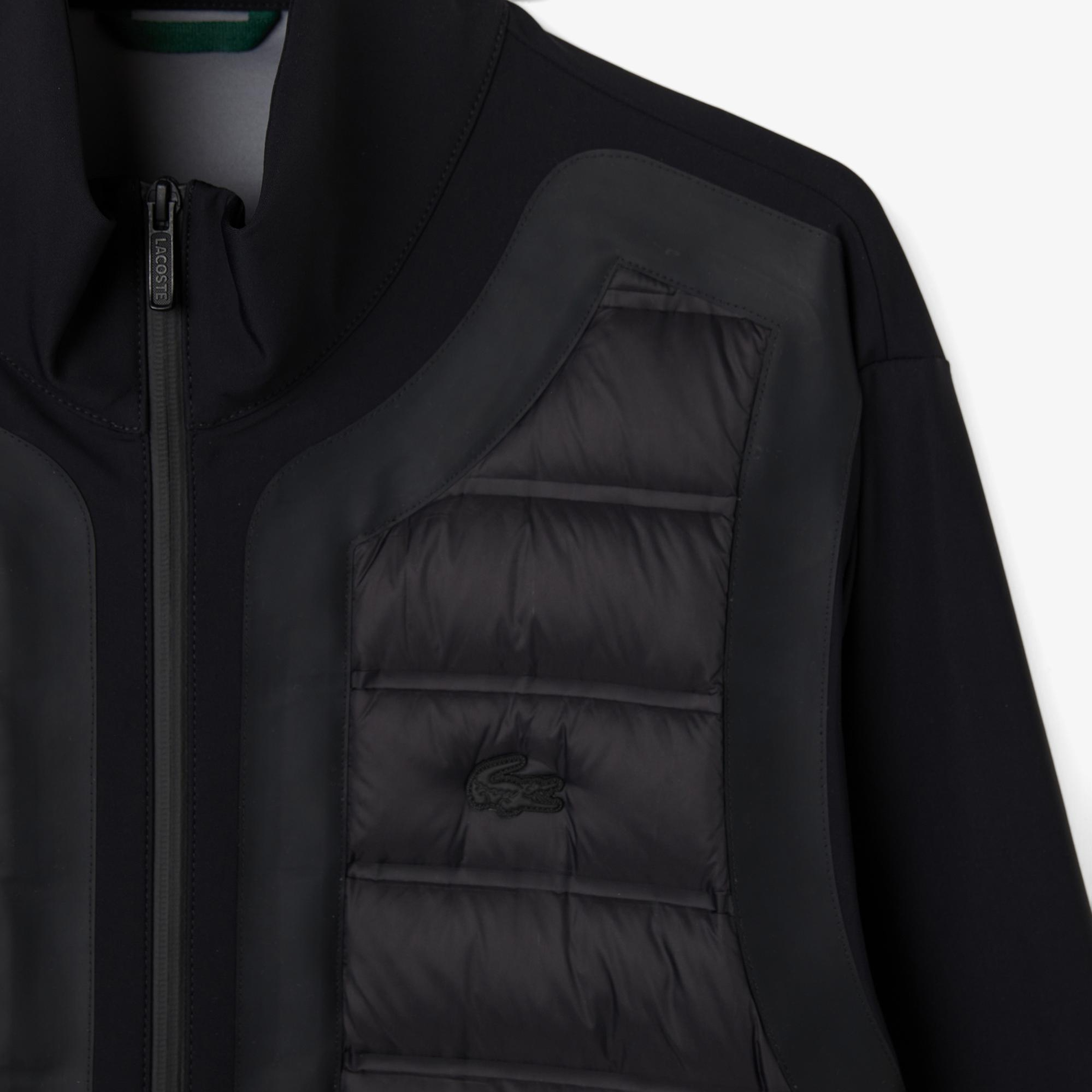 Lacoste Erkek Dik Yaka Kapitone Siyah Mont