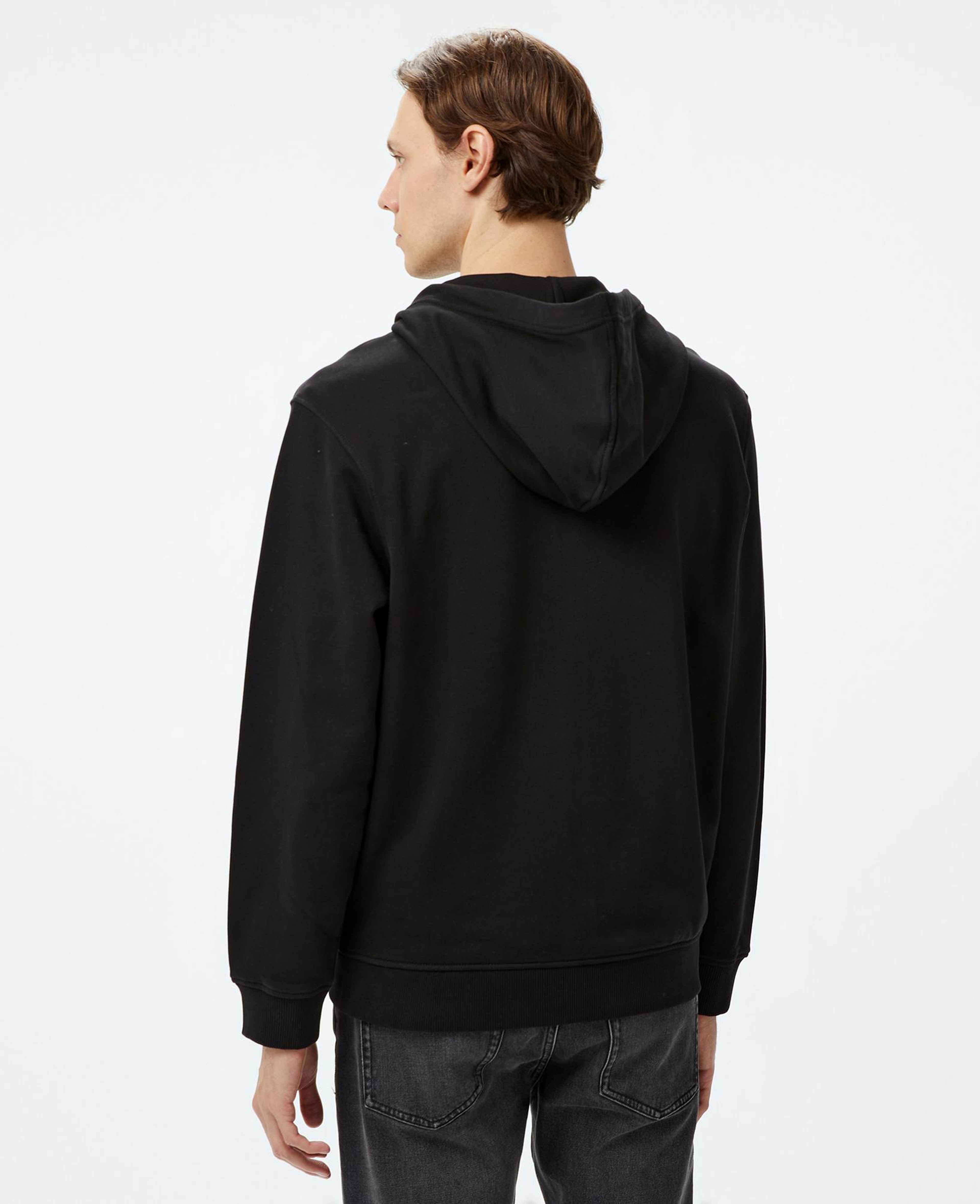 Calvin Klein Jeans Woven Label Zip Through Erkek Siyah Hoodie