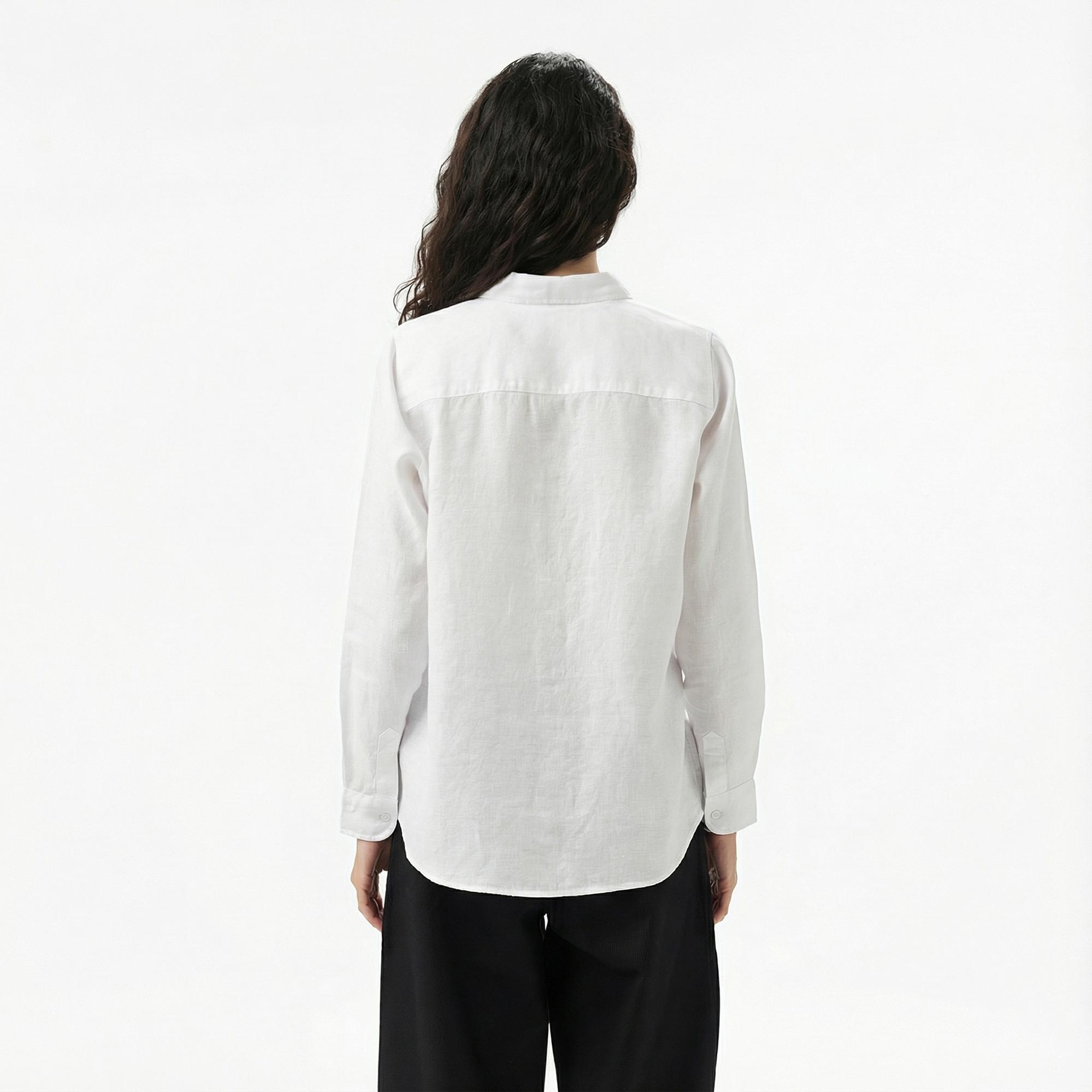 Lacoste Kadın Relaxed Fit Beyaz Gömlek