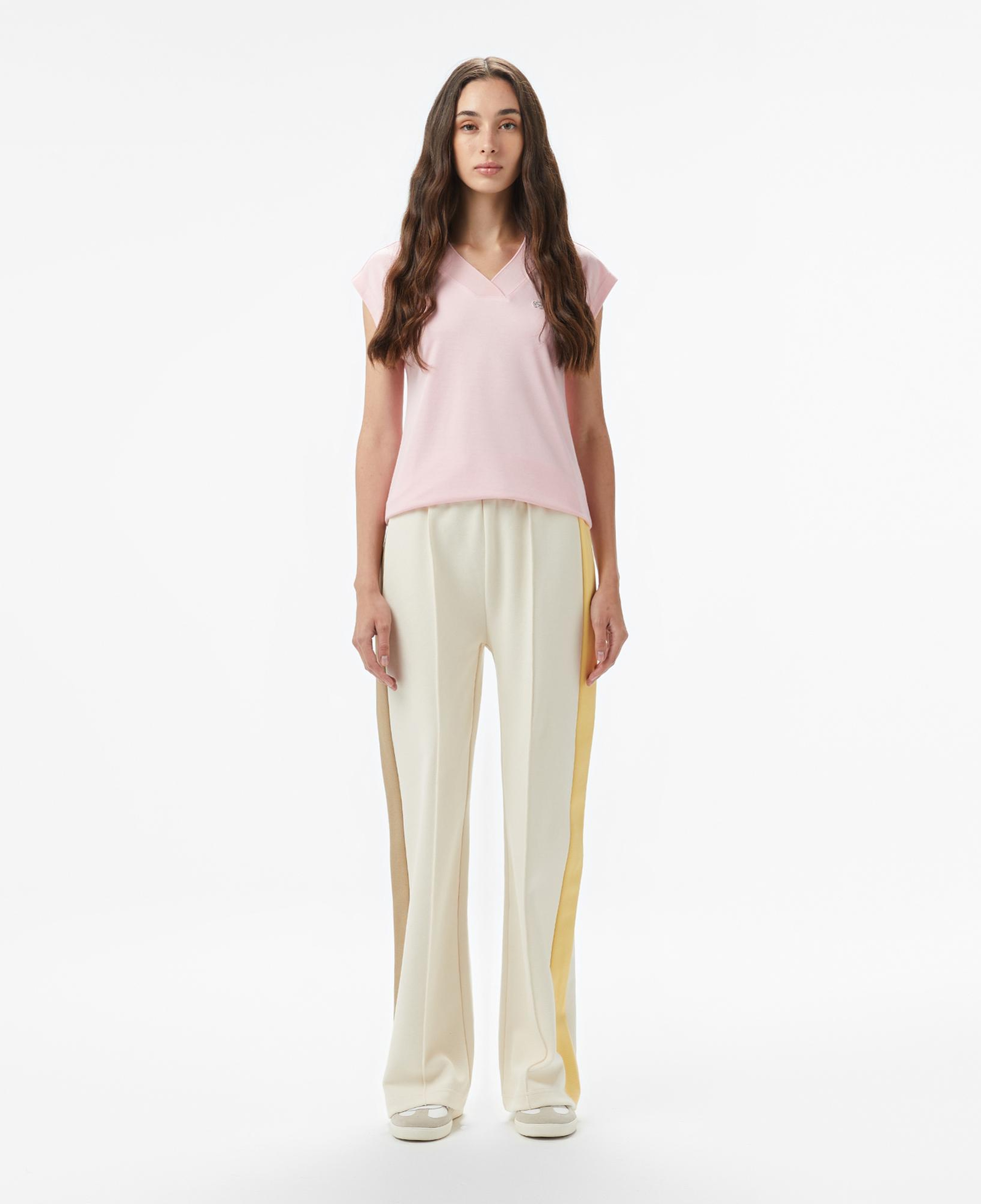 Lacoste Kadın Straight Fit Renk Bloklu Krem Eşofman Altı