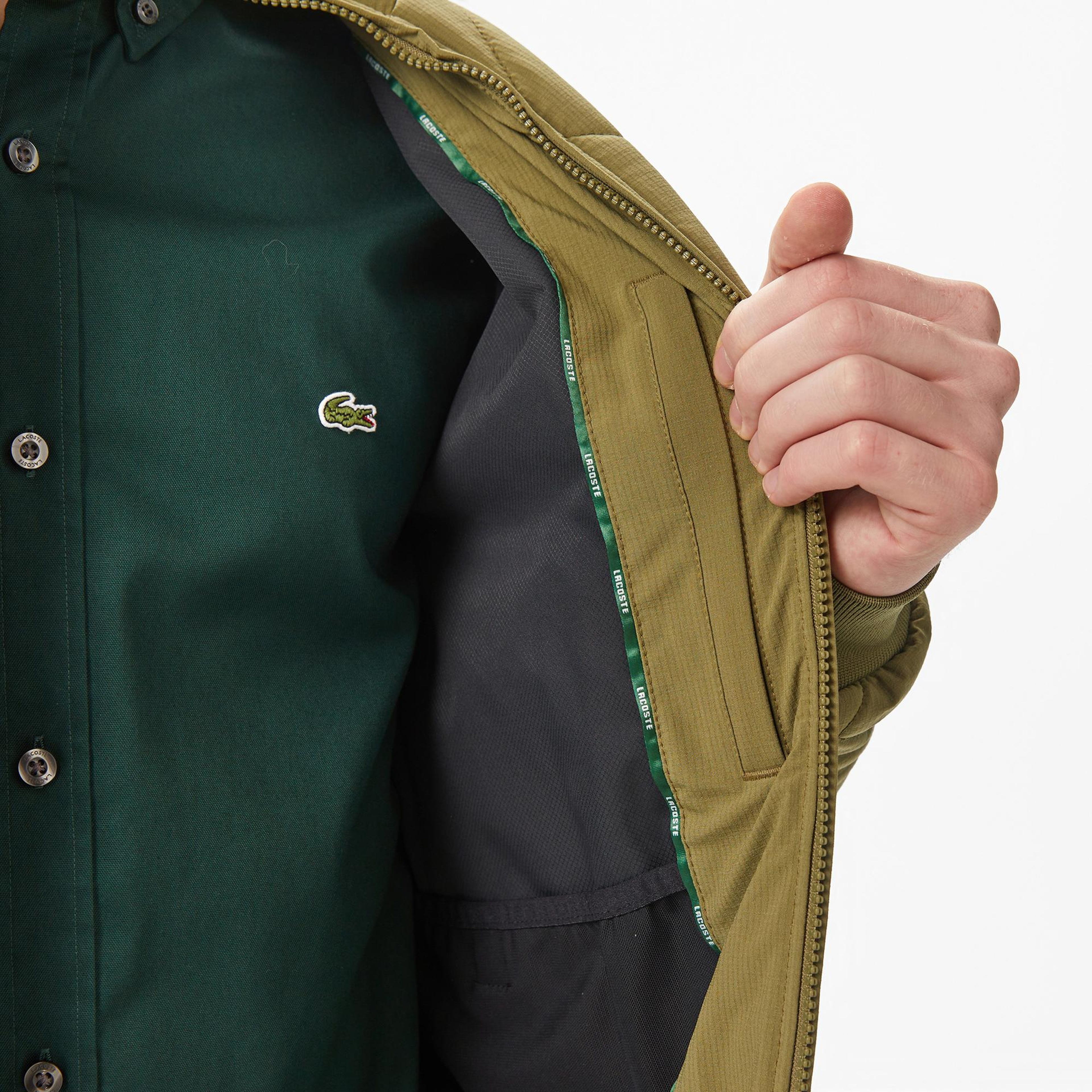 Lacoste Erkek Dik Yaka Kapitone Haki Mont