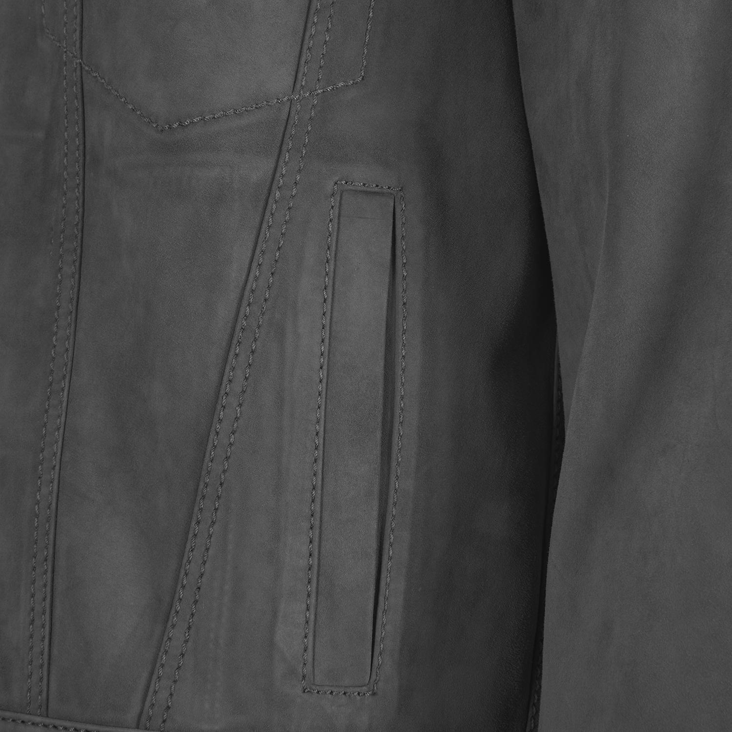 Erkek Gri Gömlek Yaka Süet Ceket