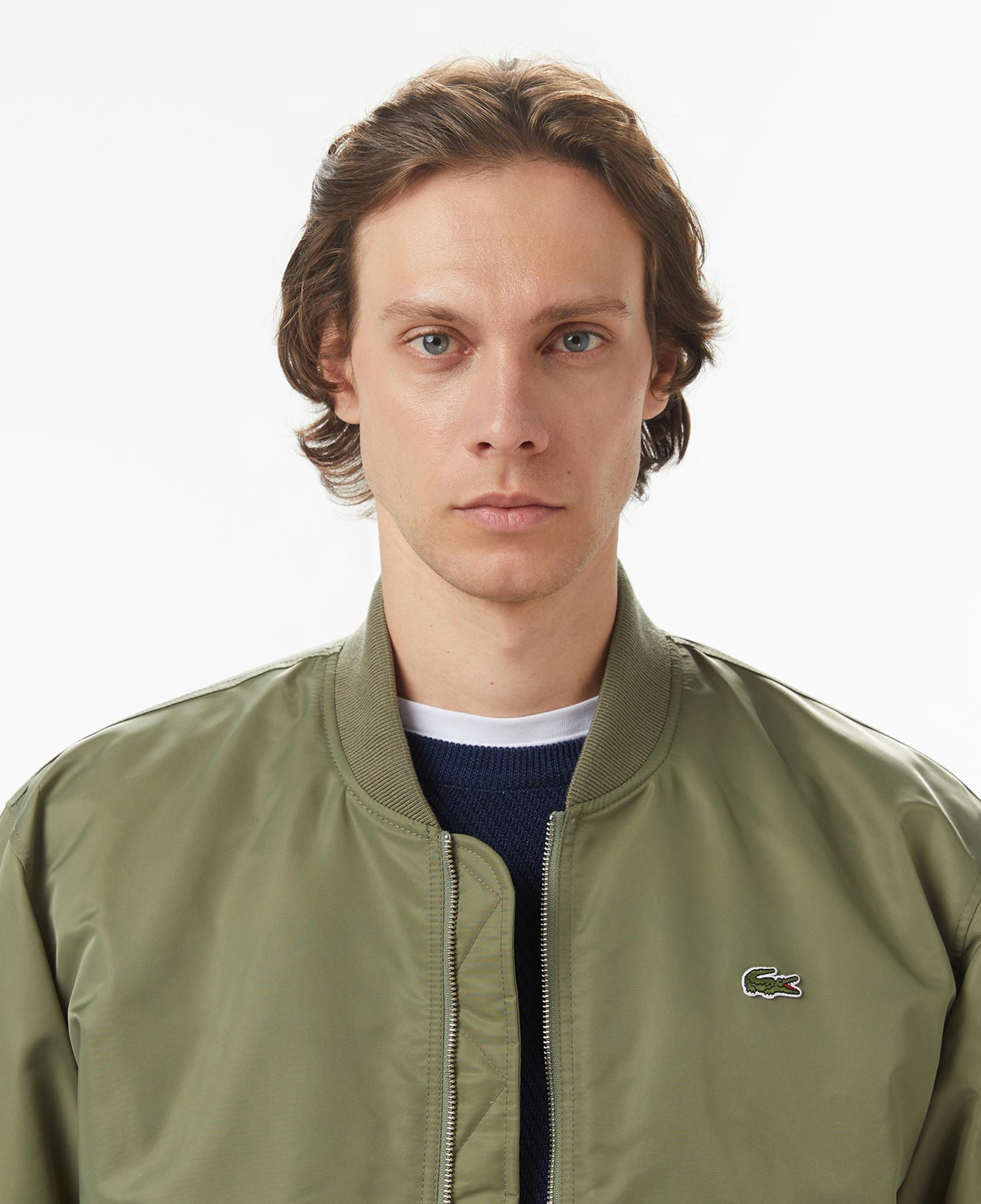 Lacoste Erkek Hakim Yaka Haki Bomber Ceket