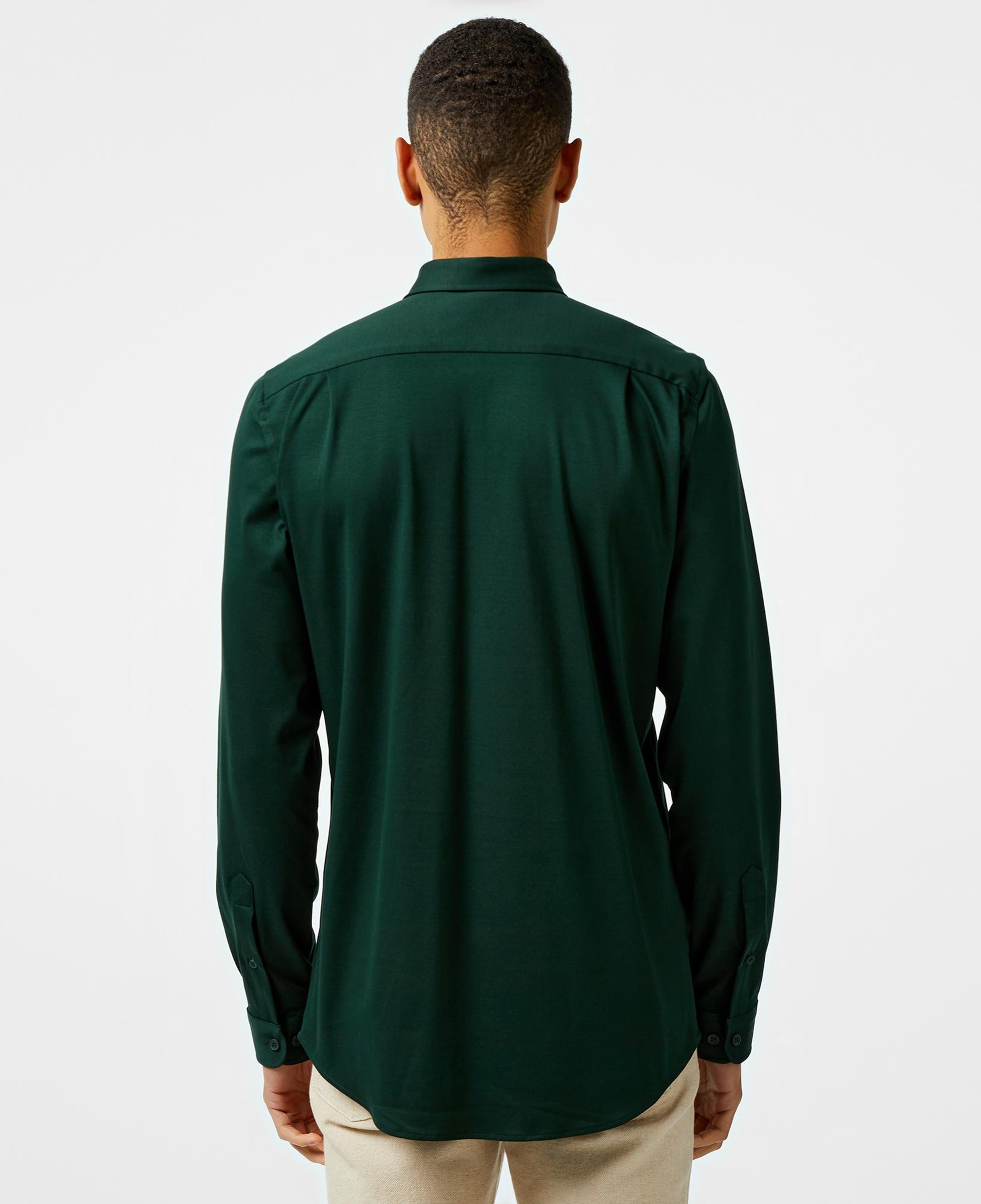 Erkek Slim Fit Koyu Yeşil Gömlek