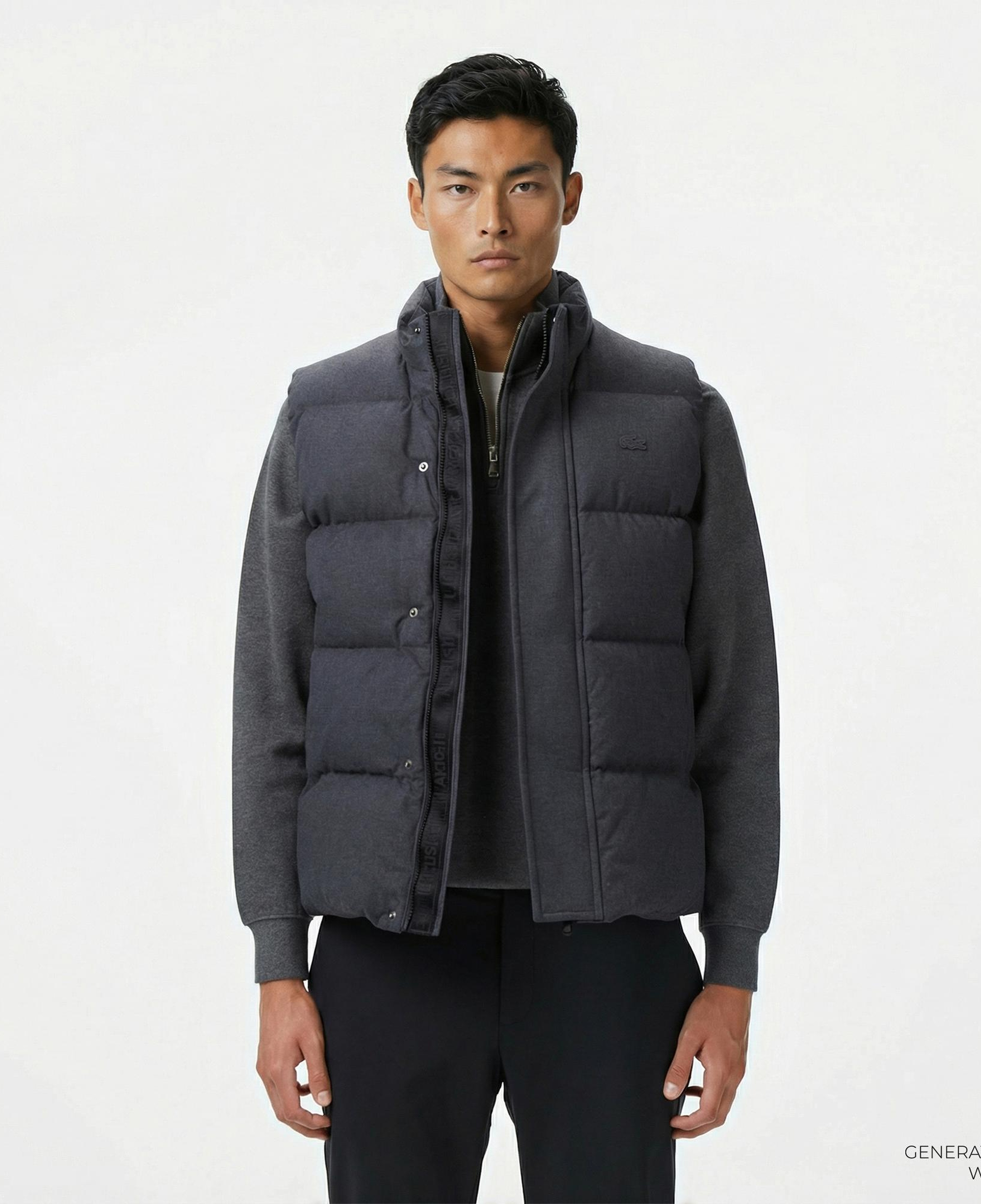 Lacoste Erkek Dik Yaka Koyu Gri Yelek