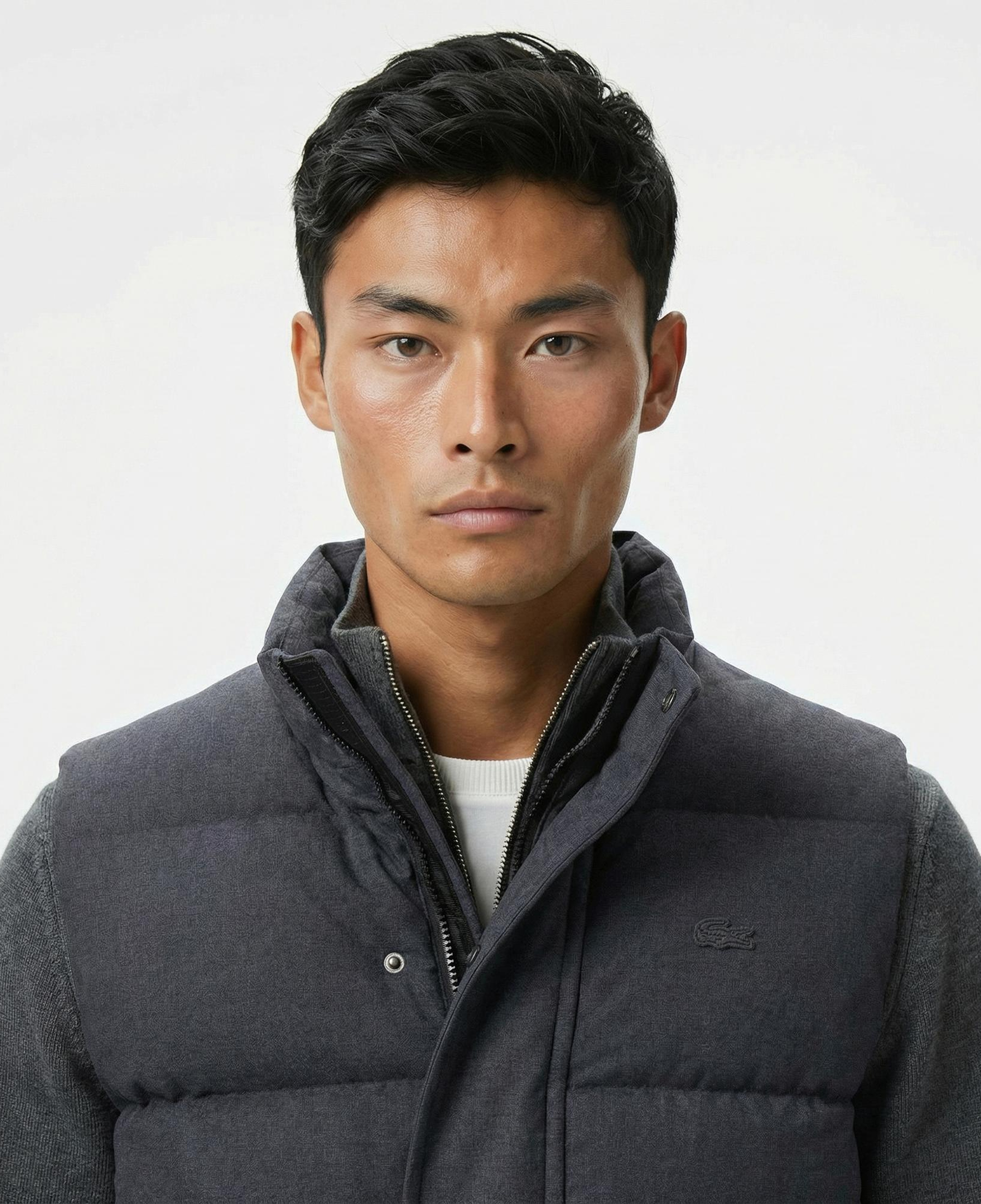 Lacoste Erkek Dik Yaka Koyu Gri Yelek