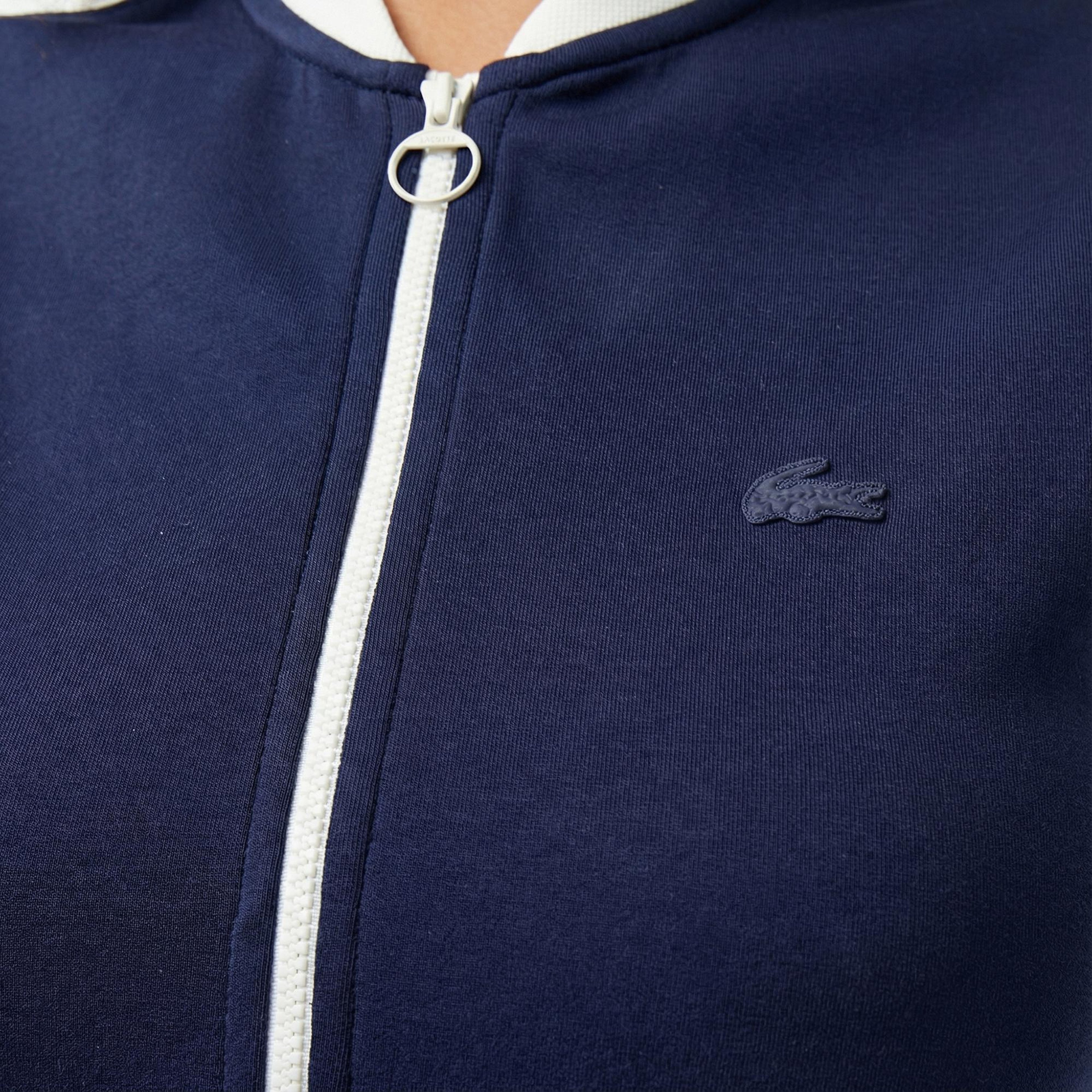 Lacoste Kadın Regular Fit Kolsuz Yarım Fermuarlı Renk Bloklu Lacivert Elbise