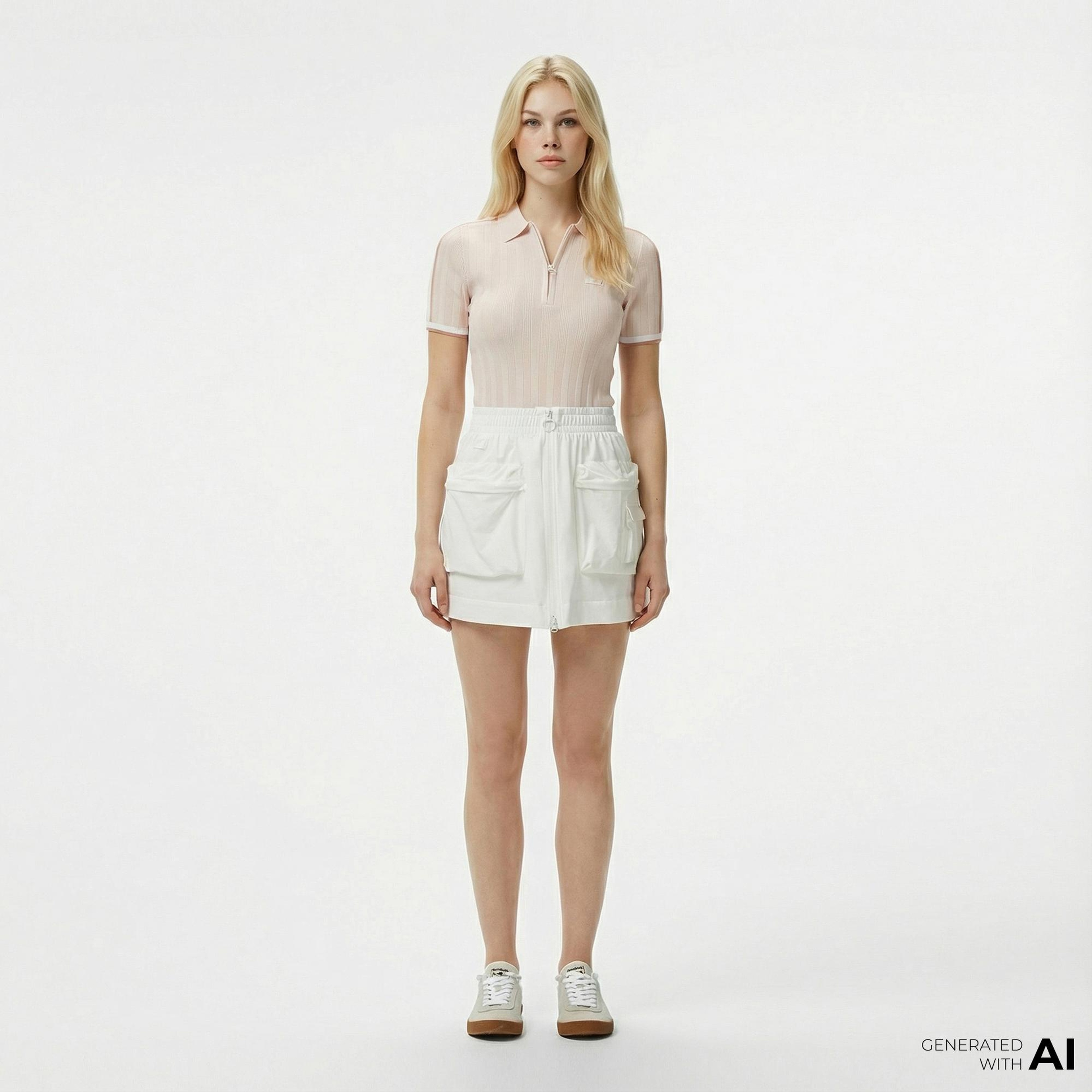 Lacoste Kadın Regular Fit Beyaz Etek