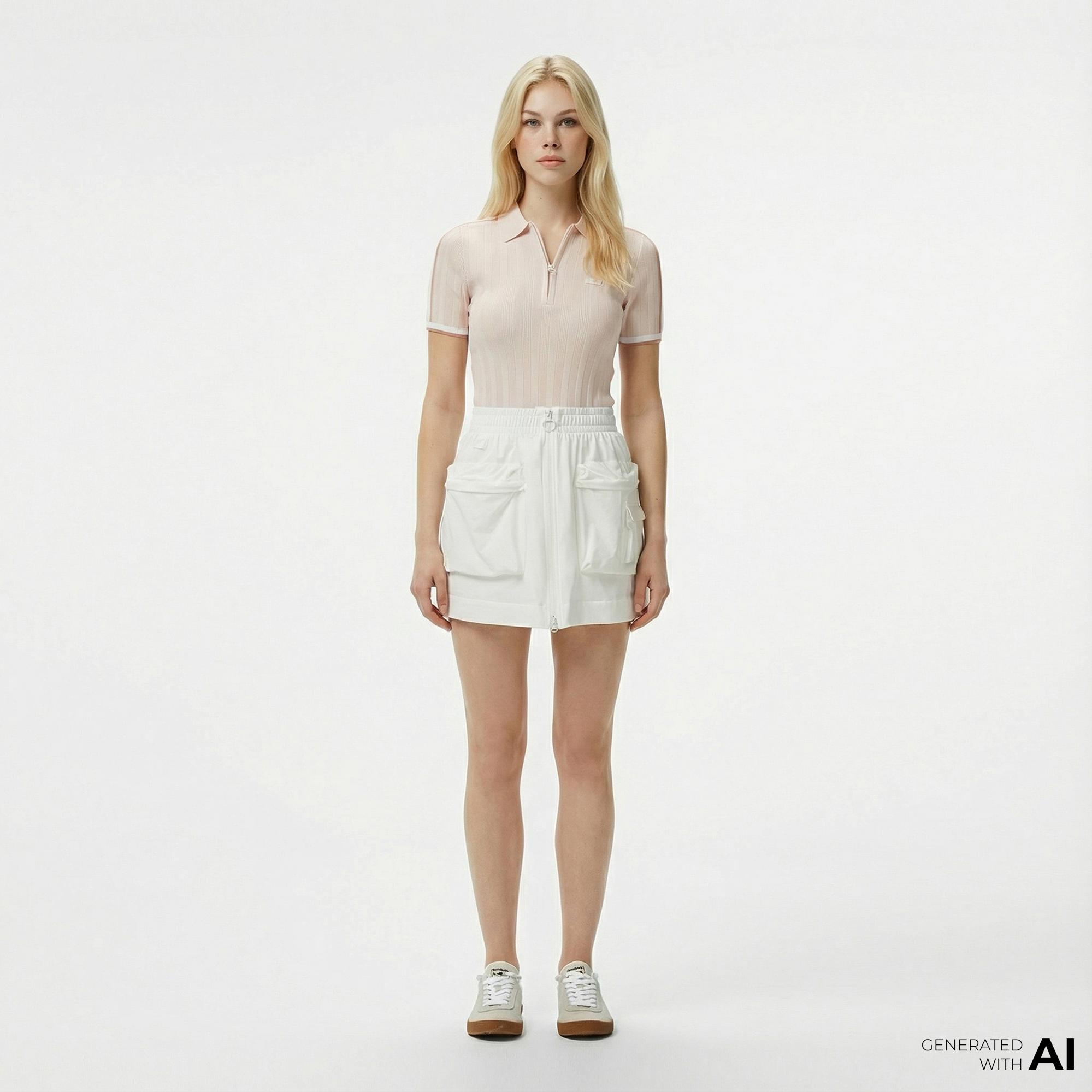 Lacoste Kadın Regular Fit Beyaz Etek