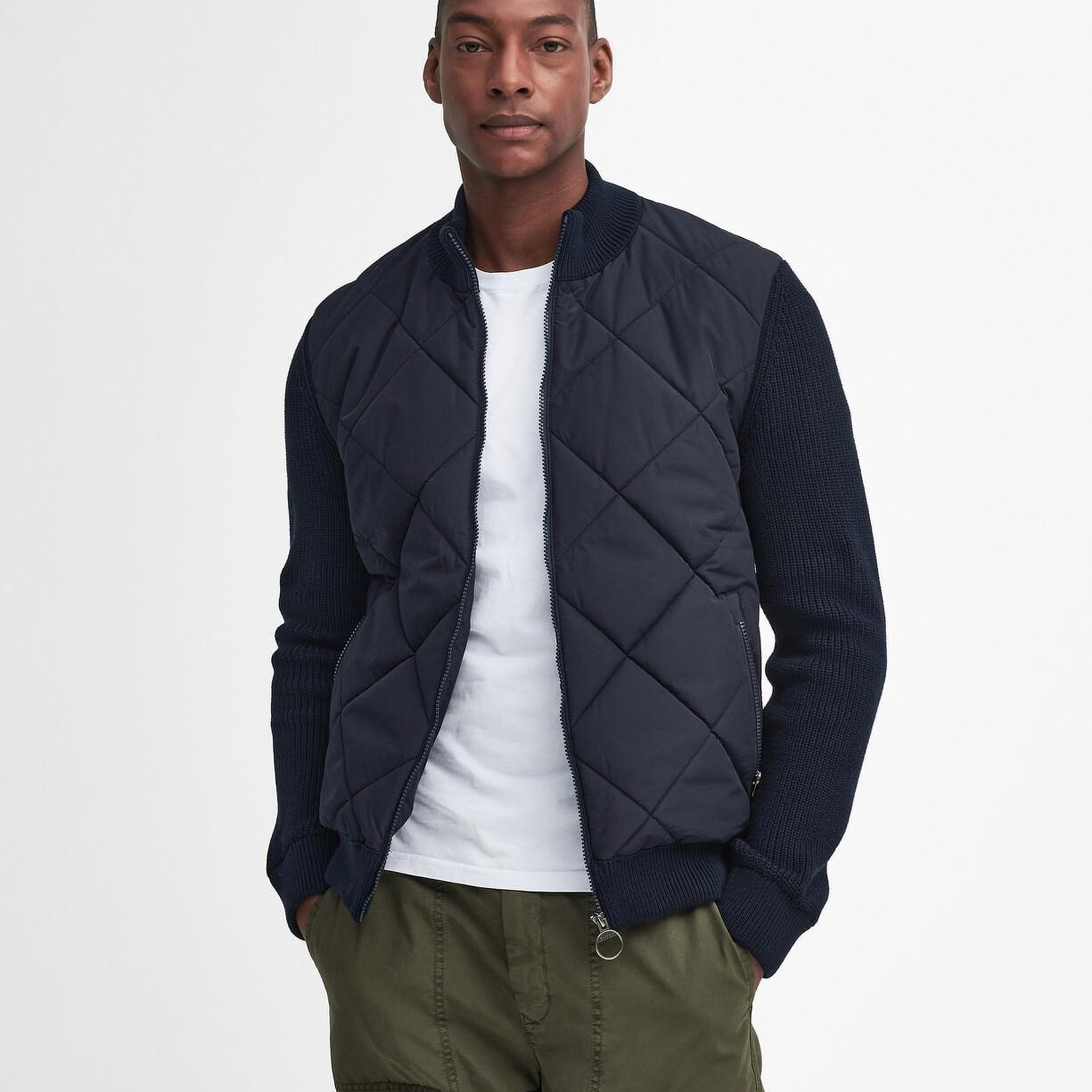 Barbour Newland Zip Through Knitted Jumper Kazak