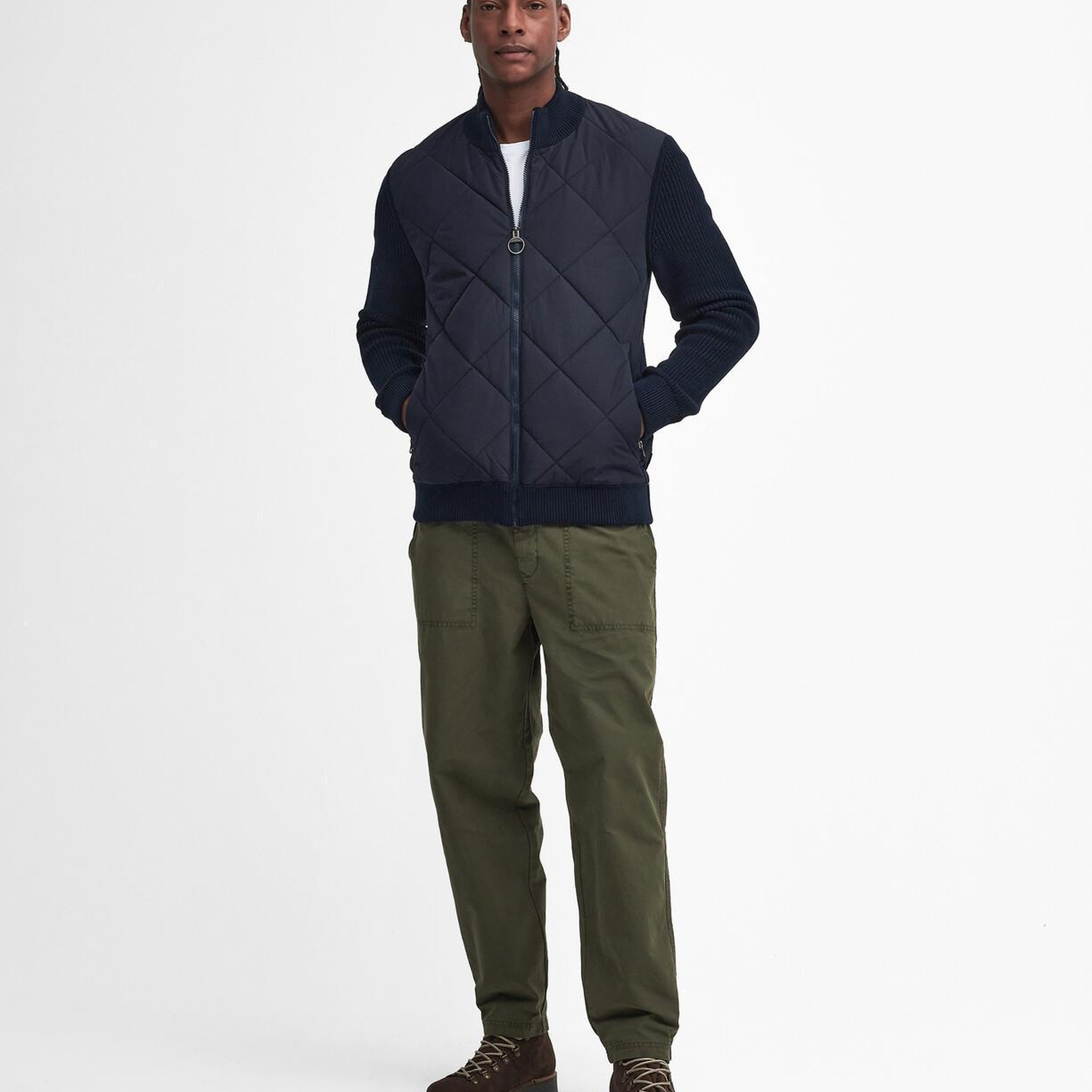 Barbour Newland Zip Through Knitted Jumper Kazak