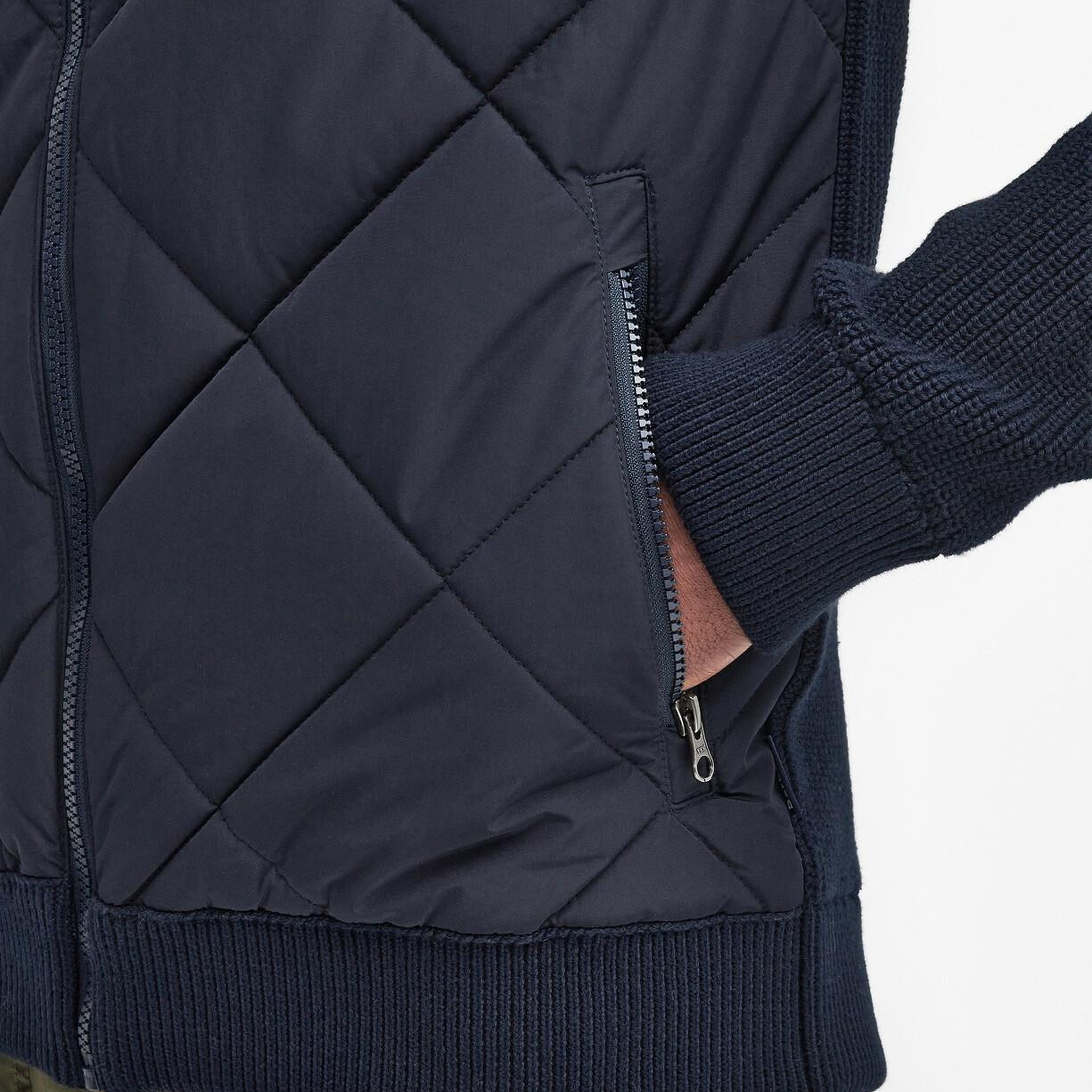 Barbour Newland Zip Through Knitted Jumper Kazak