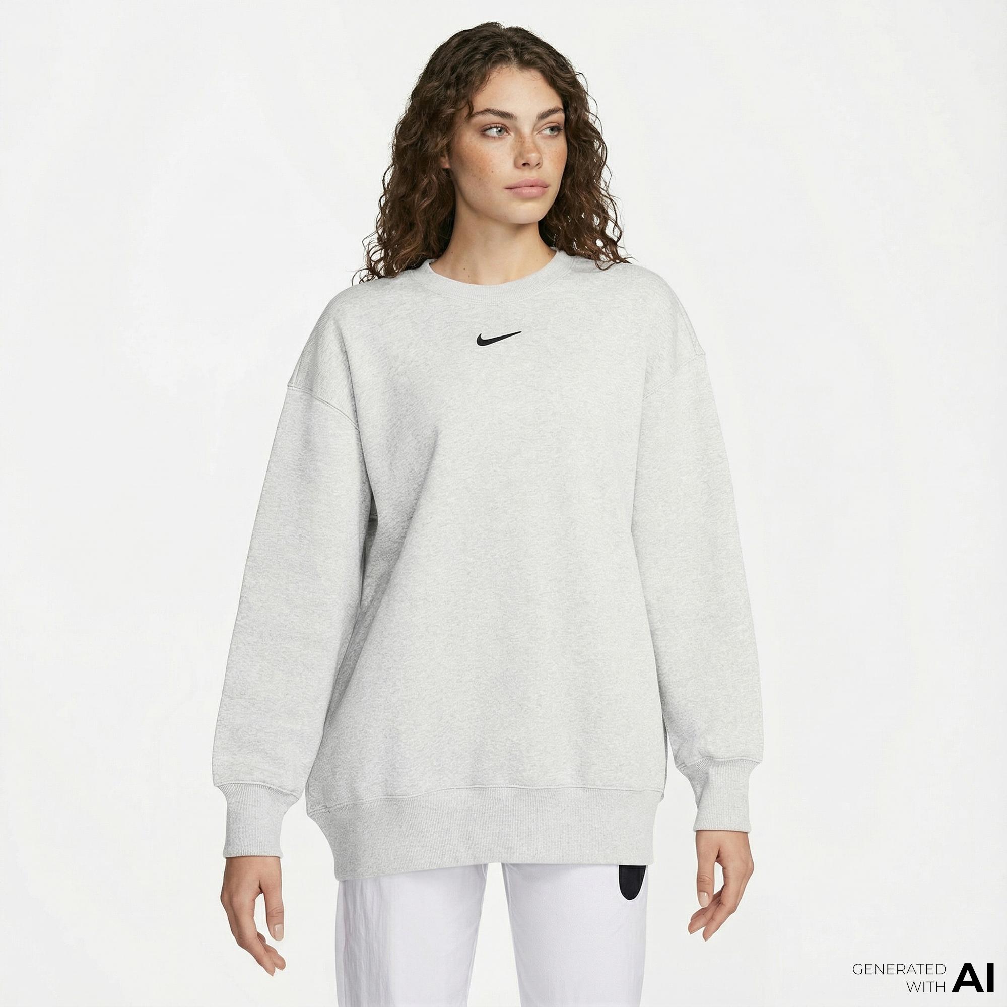 Nike Sportswear Phoenix Fleece Kadın Beyaz Sweatshirt
