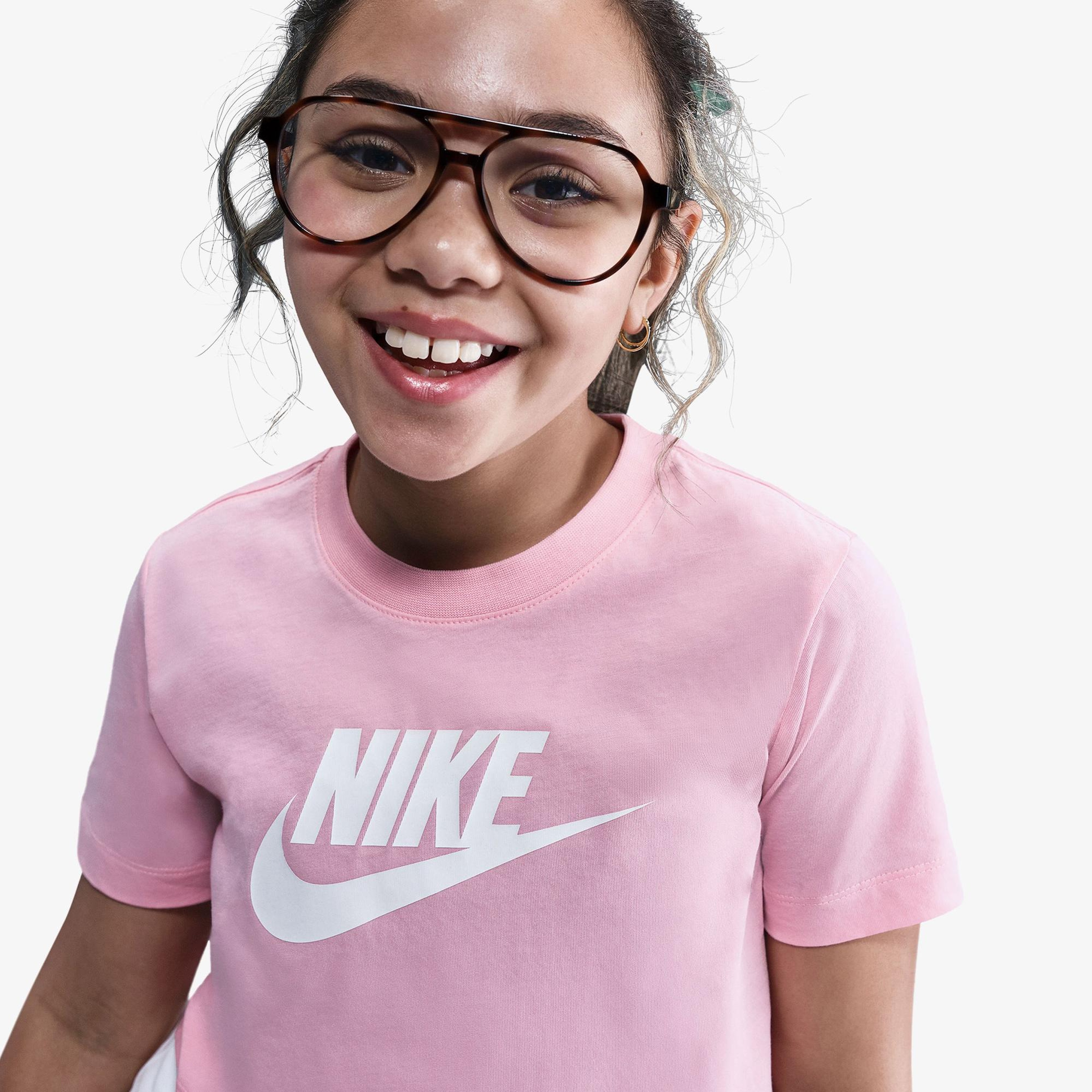Nike Sportswear Futura Çocuk Pembe Crop T-Shirt