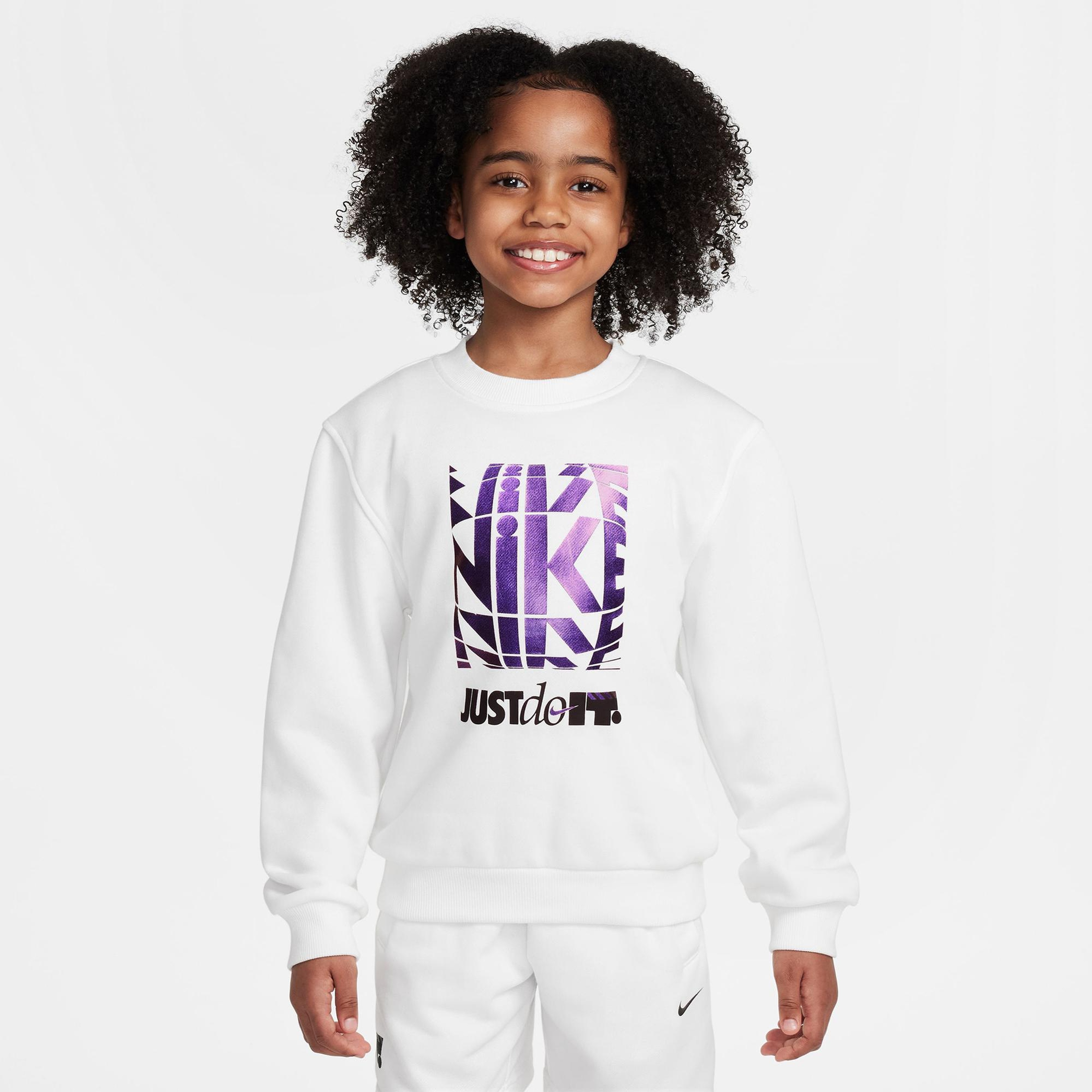 Nike Sportswear Club Crew Çocuk Beyaz Sweatshirt