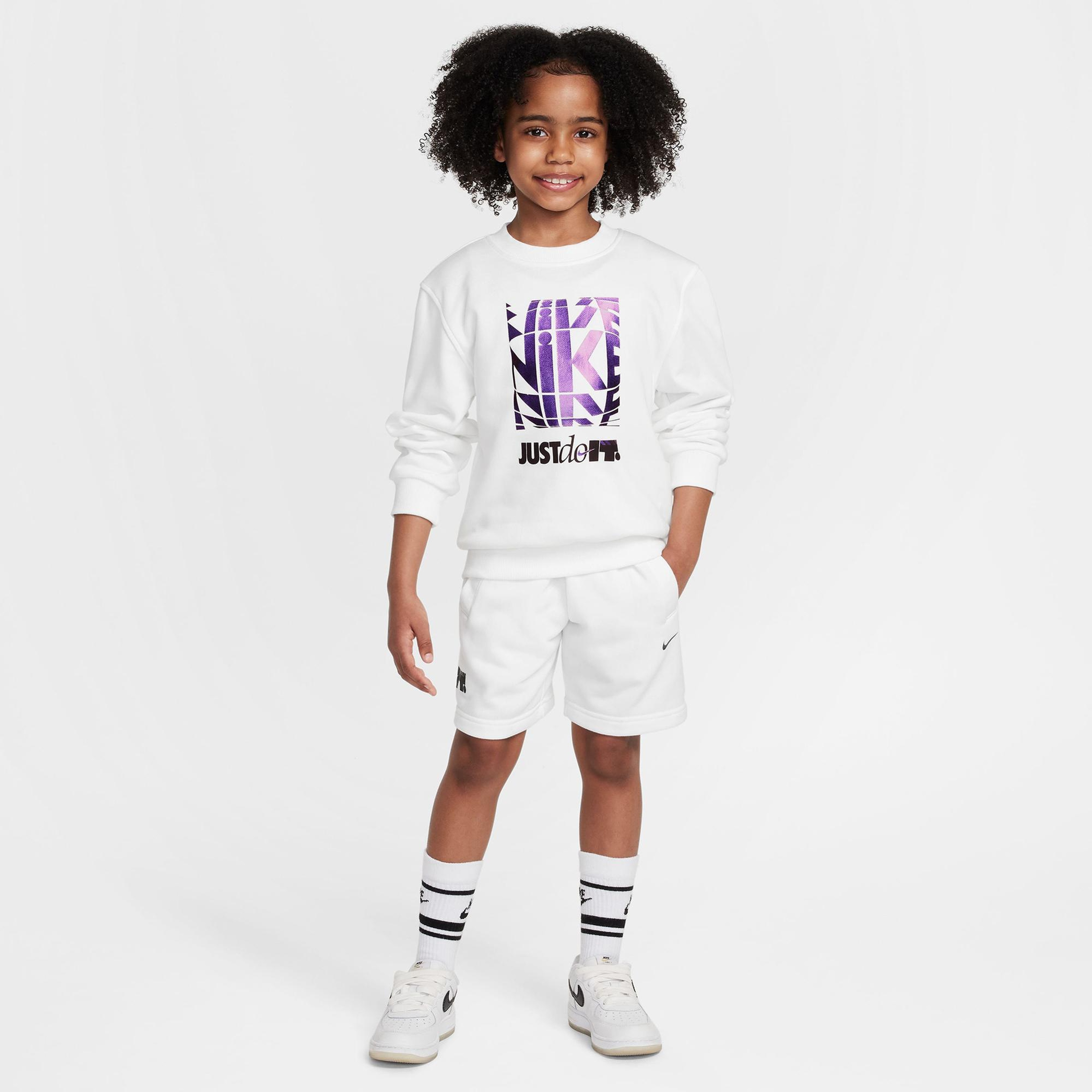 Nike Sportswear Club Crew Çocuk Beyaz Sweatshirt