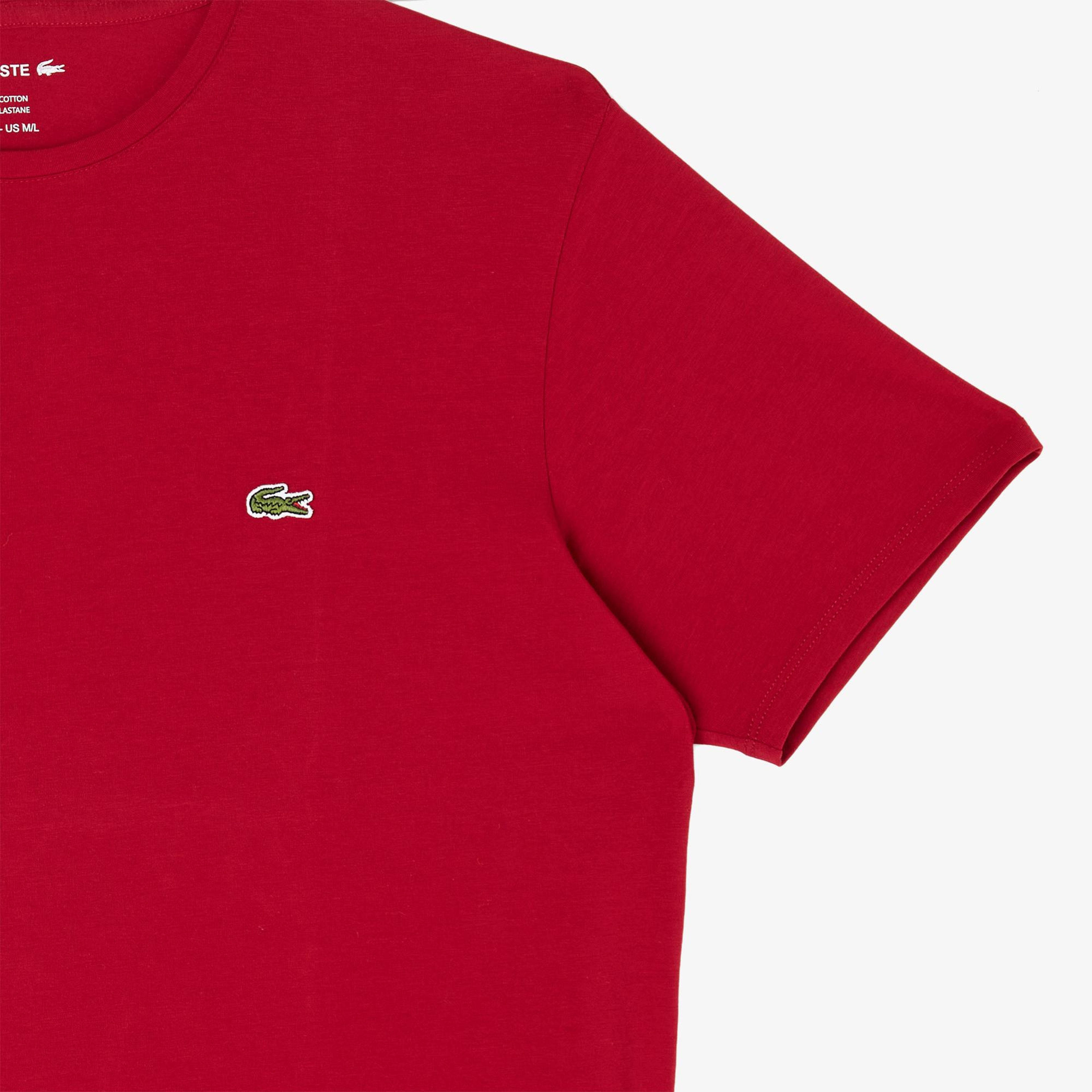 Lacoste Erkek Slim Fit Bisiklet Yaka Bordo T-Shirt