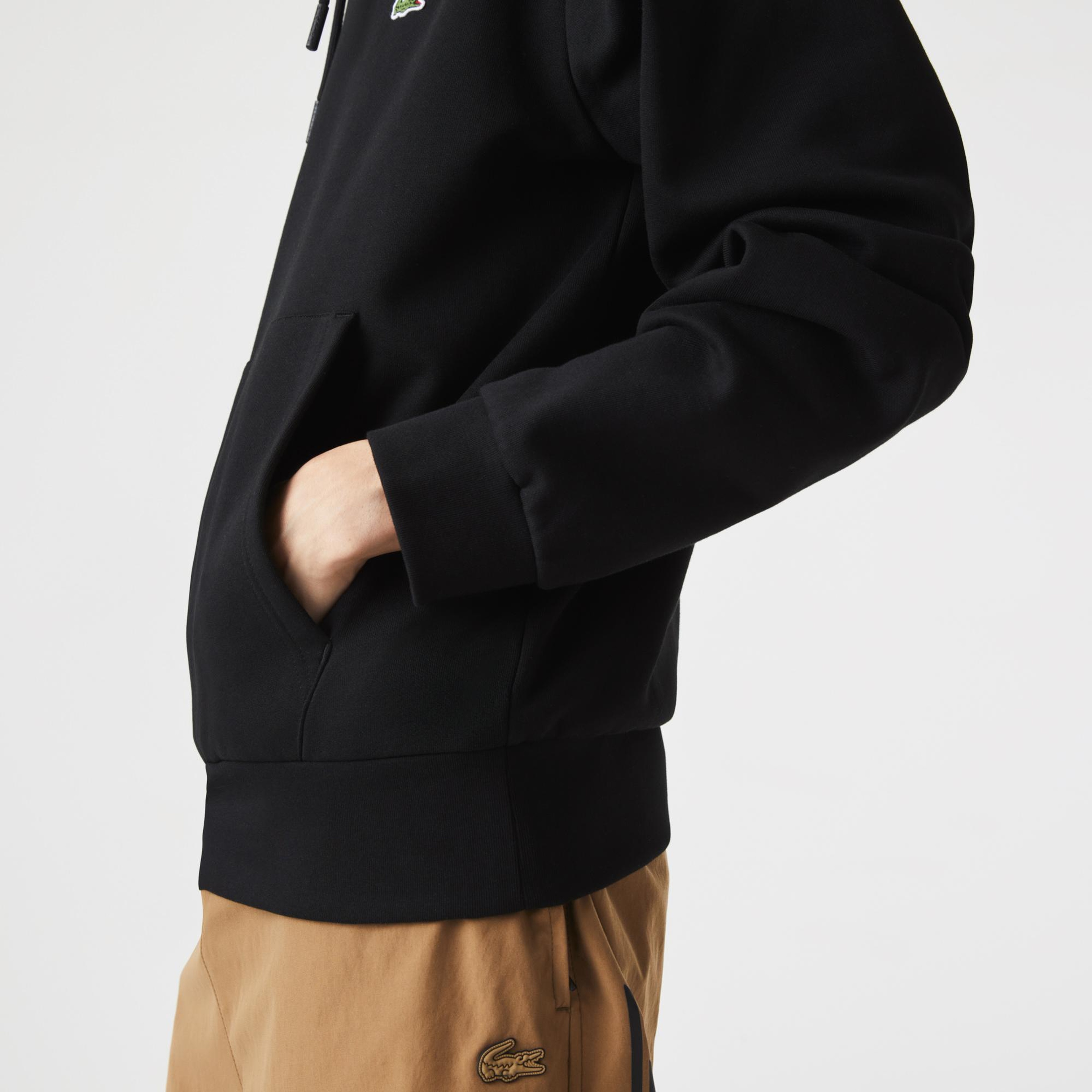 Lacoste Erkek Classic Fit Kapüşonlu Siyah Sweatshirt