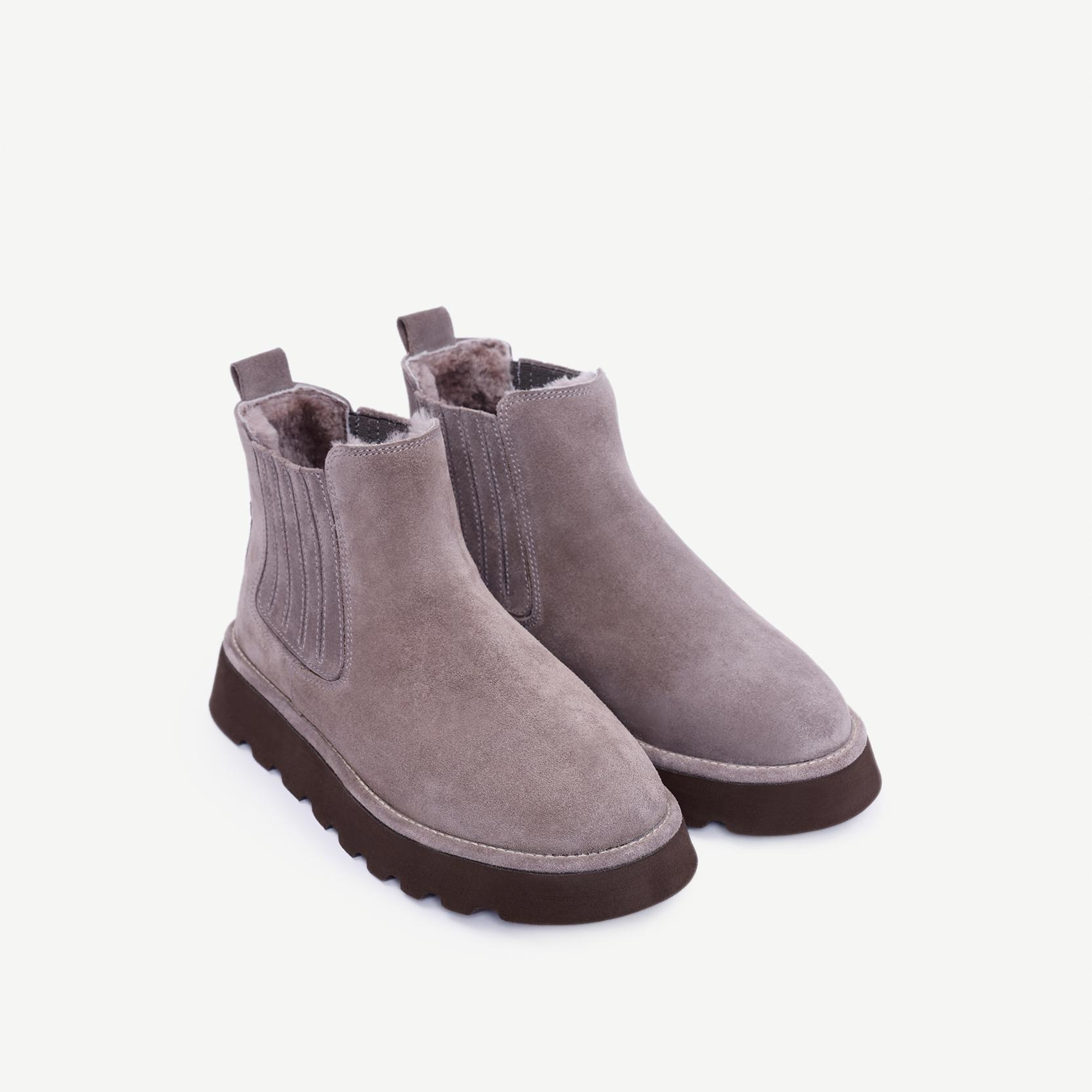 YARGICI Deri Lastikli İçi Kürklü Bot