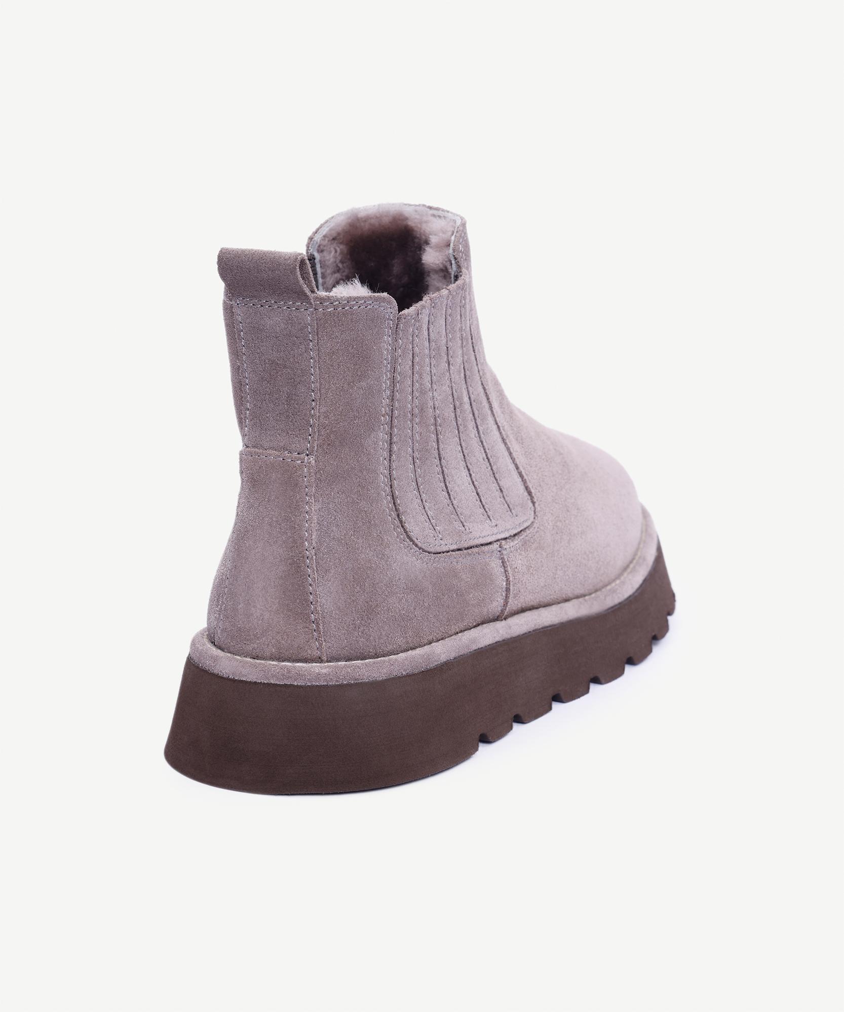 YARGICI Deri Lastikli İçi Kürklü Bot