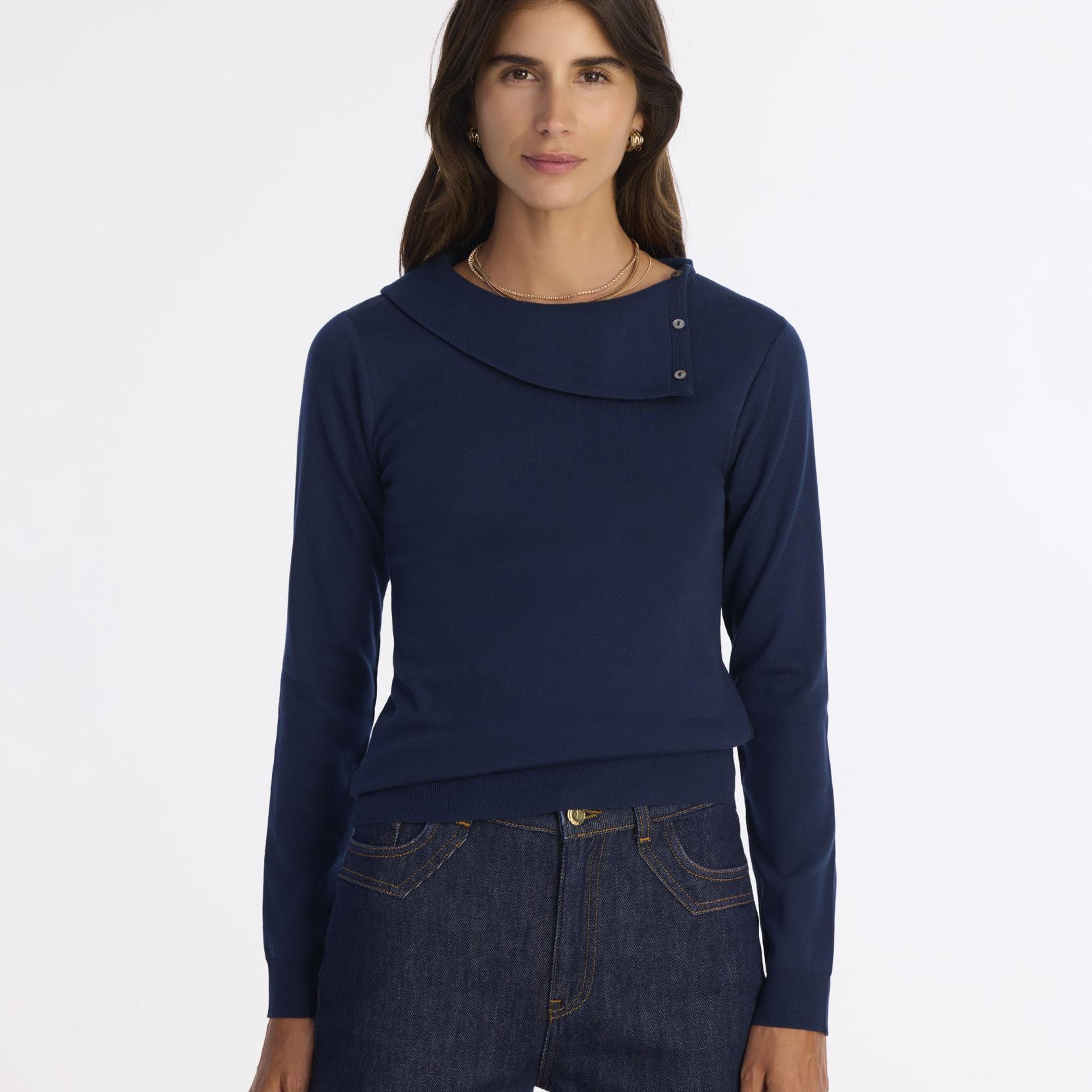 YARGICI Regular Kayık Yaka Uzun Kol Kazak