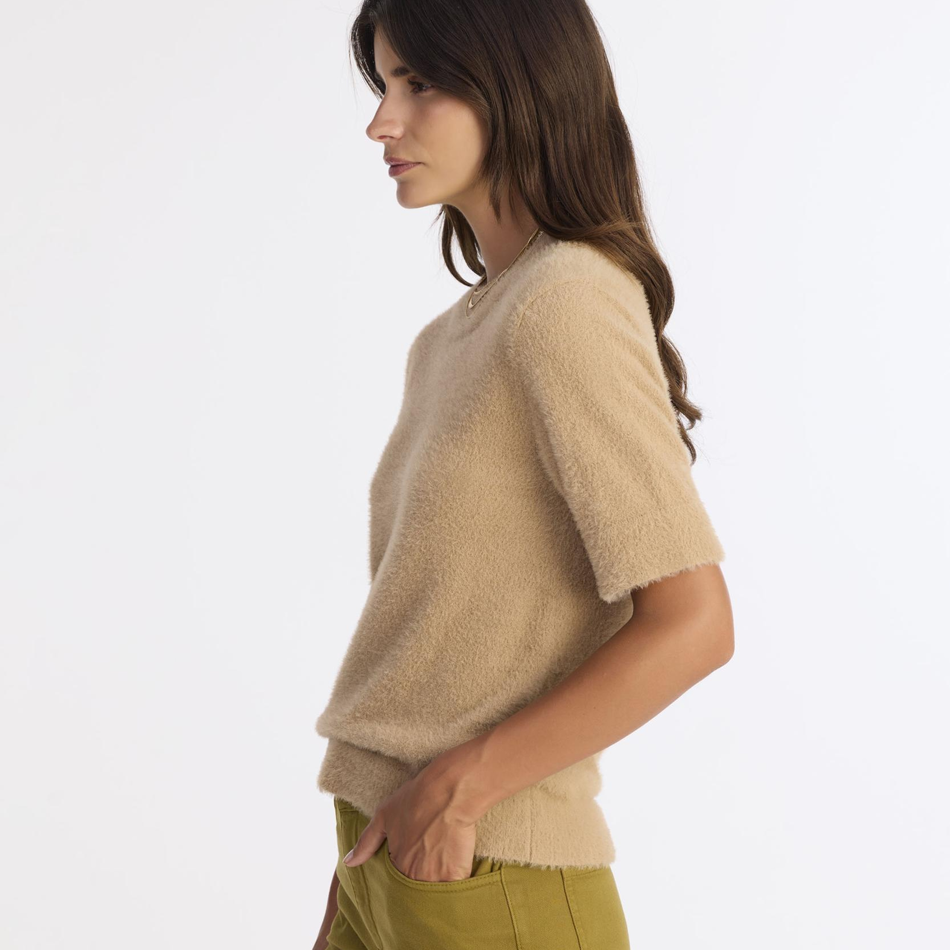 YARGICI Regular Dik Yaka Kısa Kol Kazak