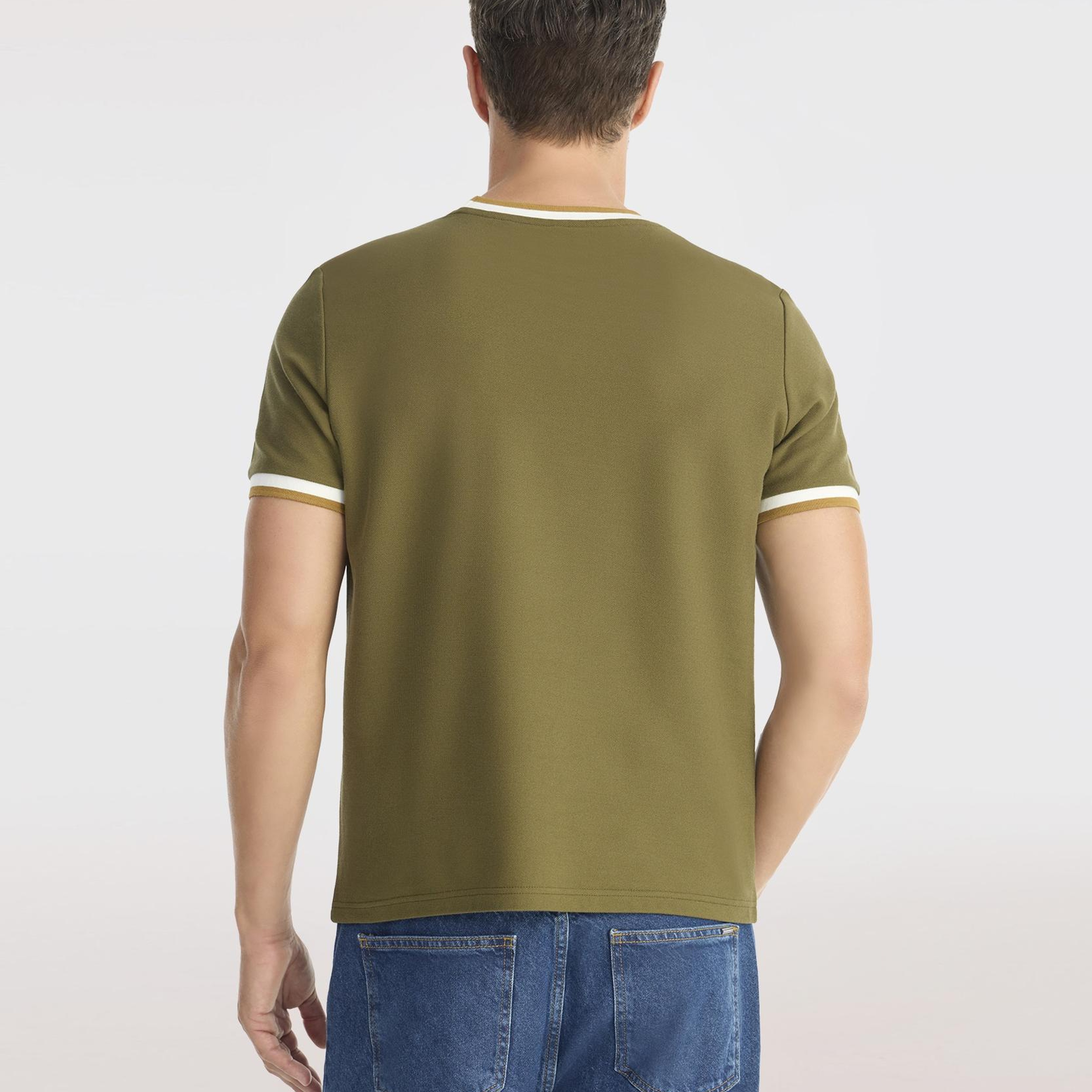 YARGICI Ribana Detaylı Erkek Bisiklet Yaka T-shirt