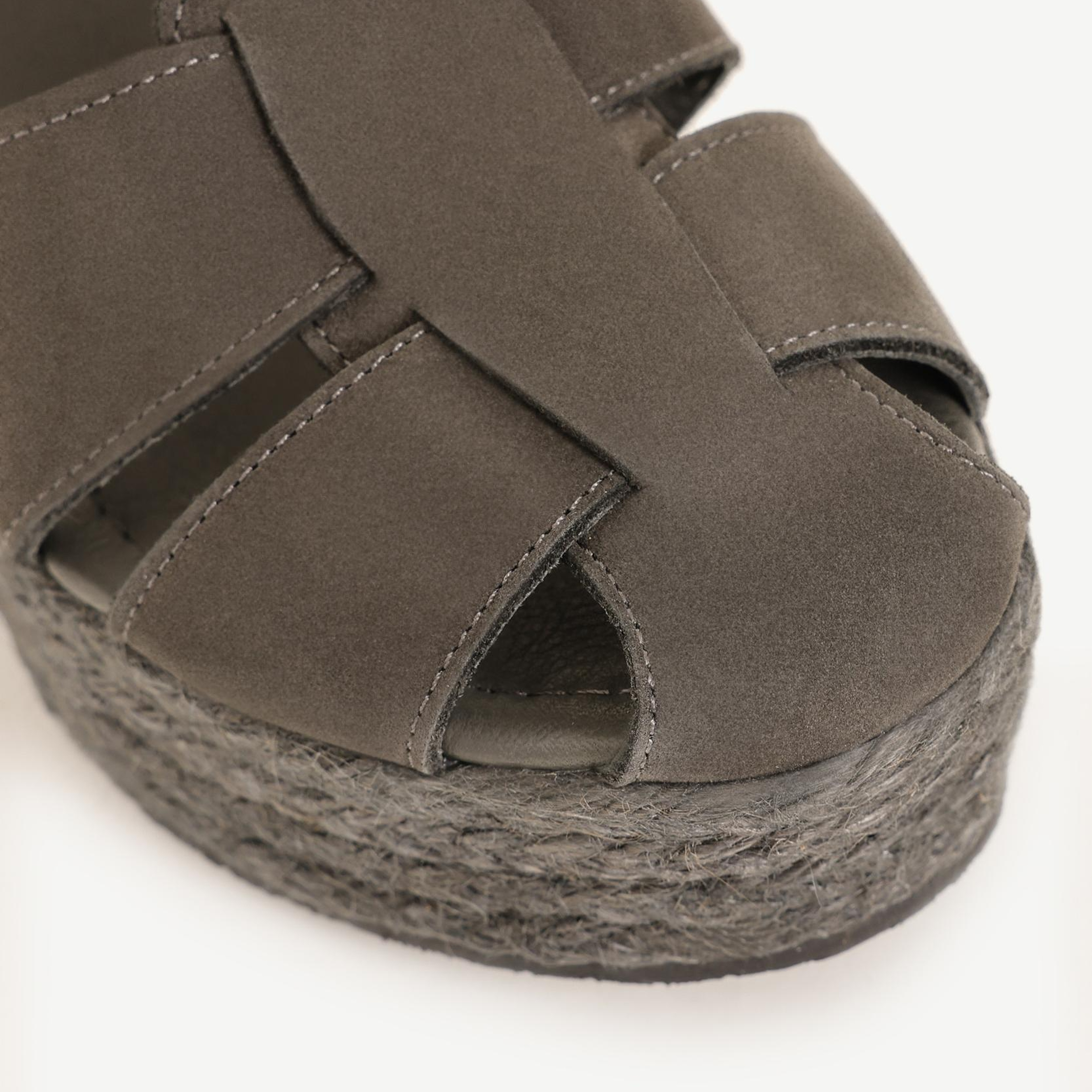 YARGICI Yüksek Tabanlı Deri Espadril