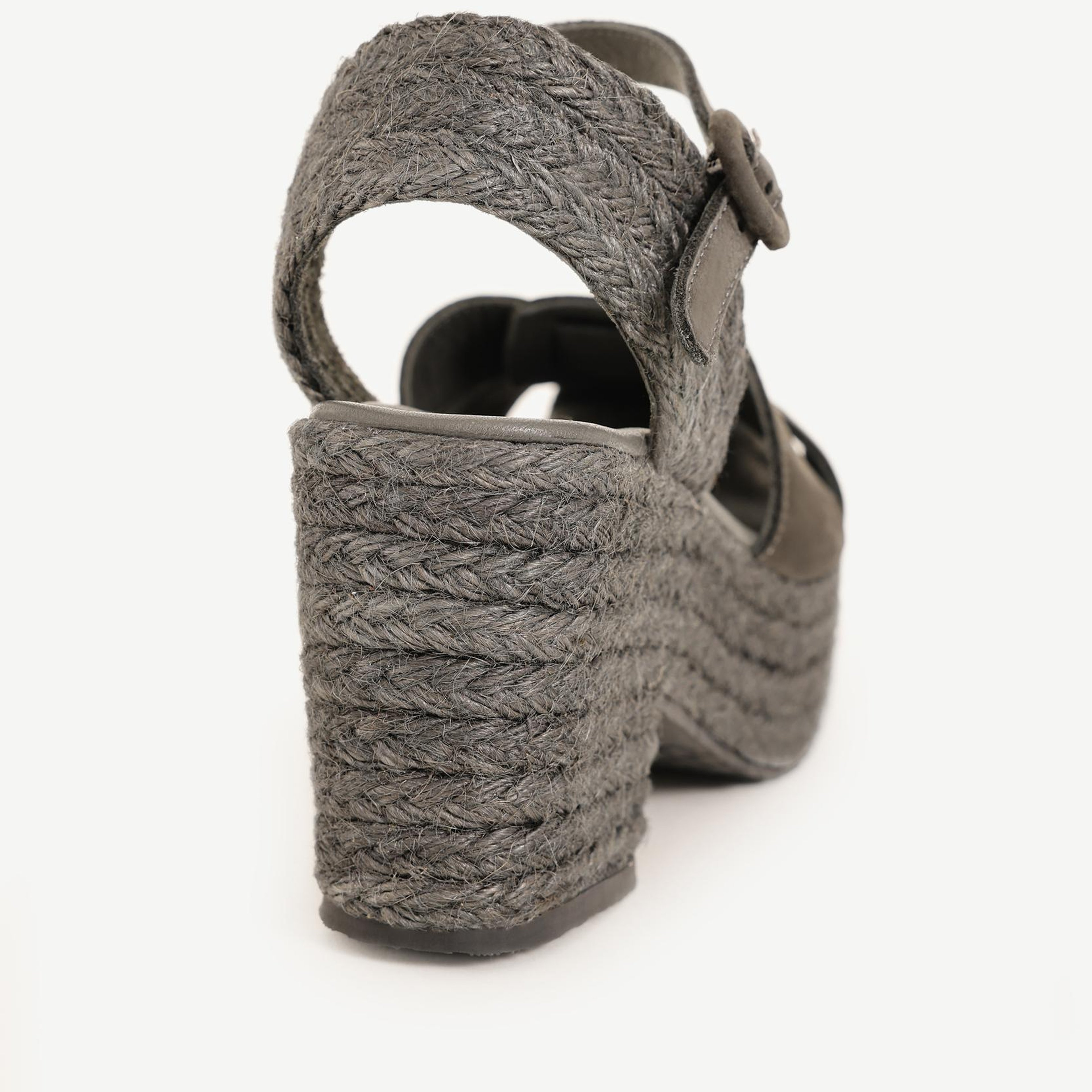 YARGICI Yüksek Tabanlı Deri Espadril