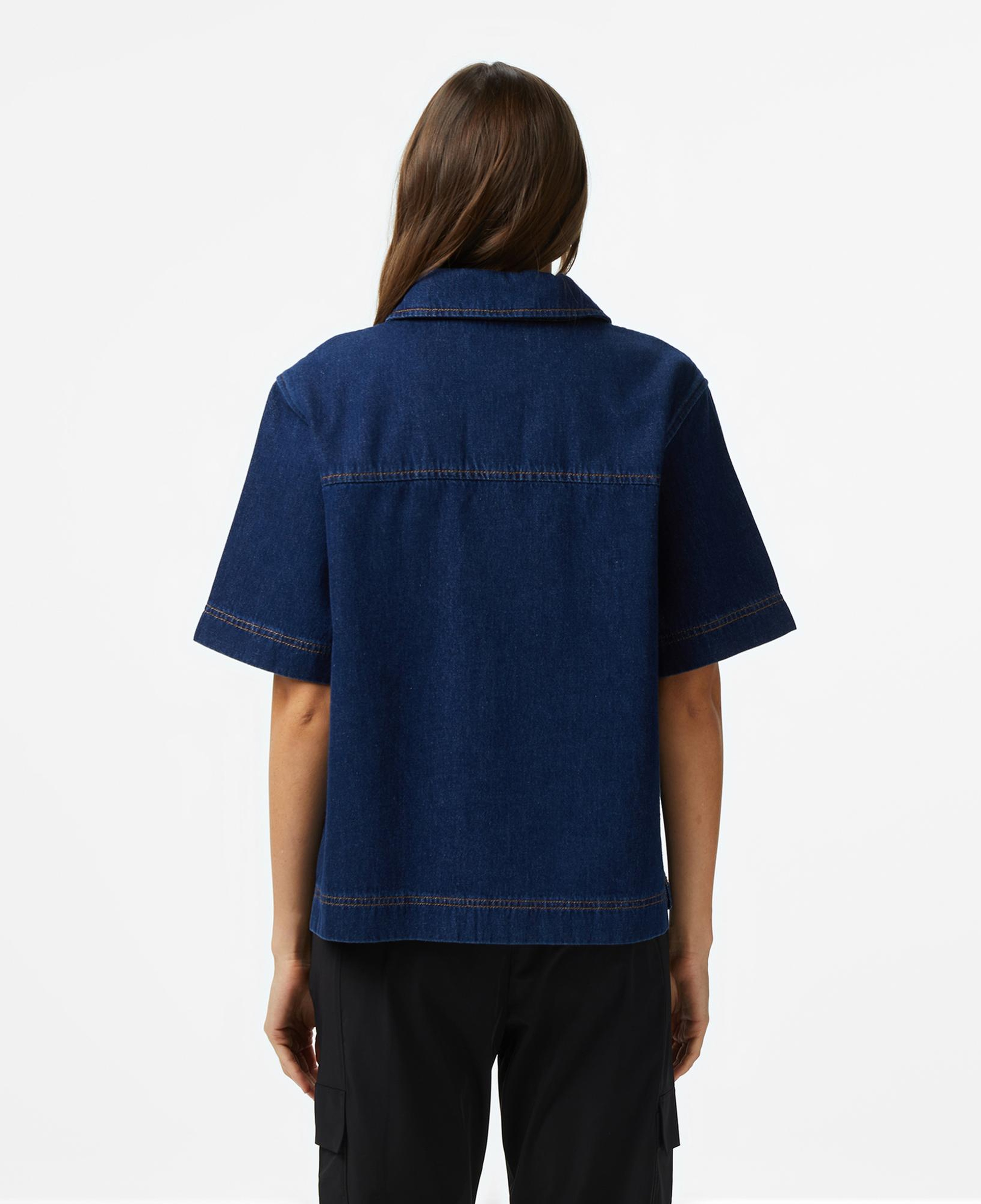 Lacoste Kadın Truvakar Kollu Polo Yaka Mavi Gömlek