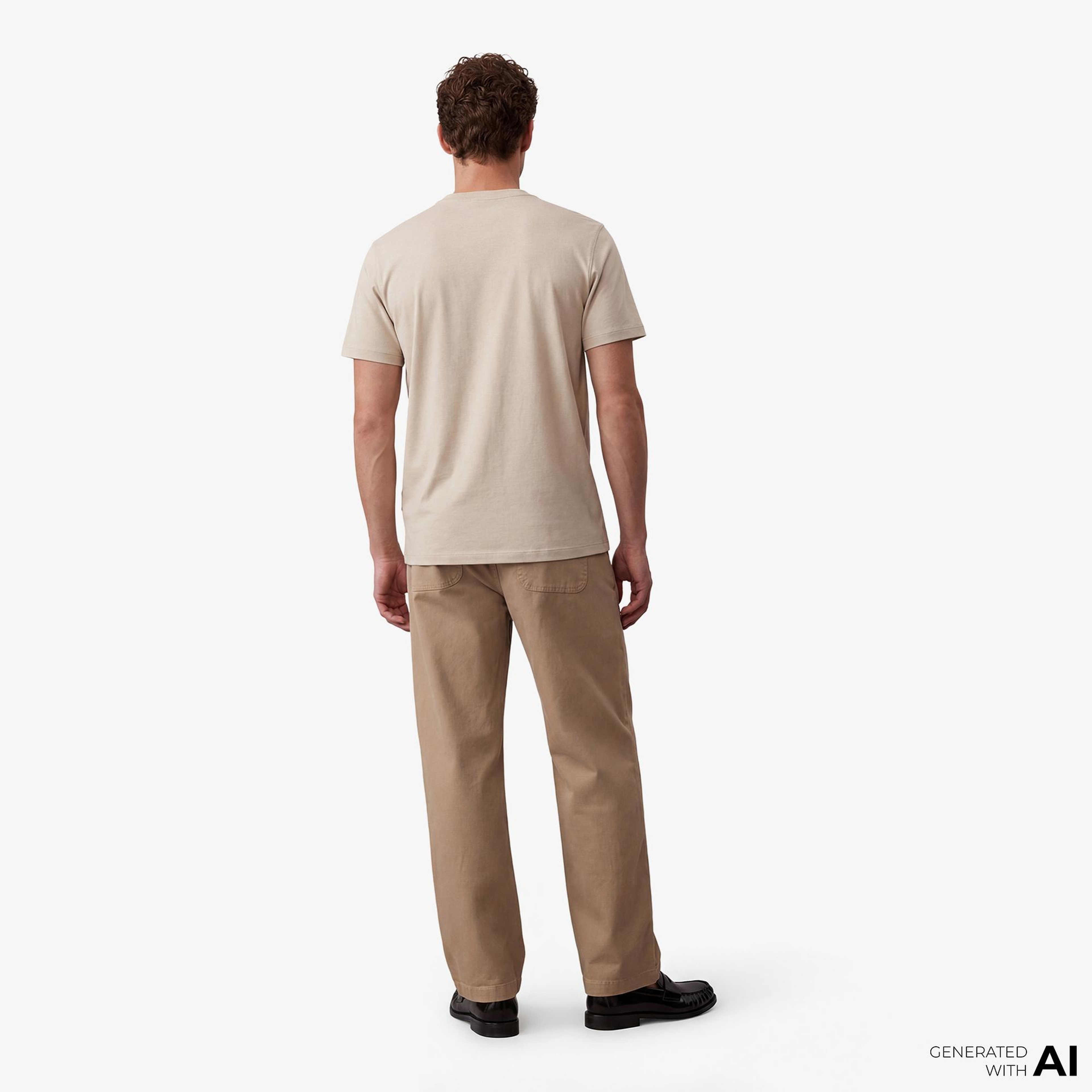 Calvin Klein Supima Chest Emblem Crewneck Erkek Kahverengi T-Shirt