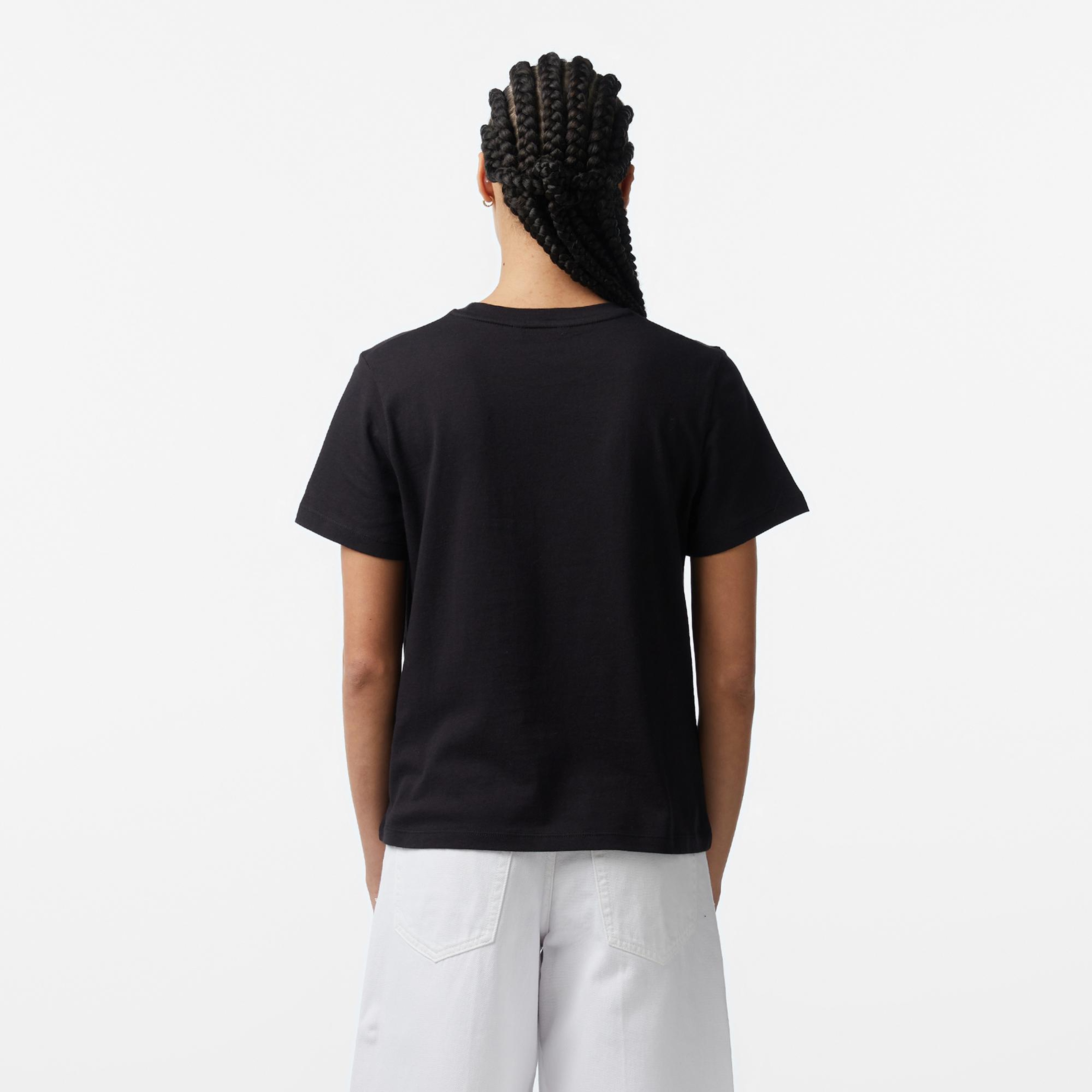 Tommy Hilfiger Corp Logo Kadın Siyah Crop T-Shirt